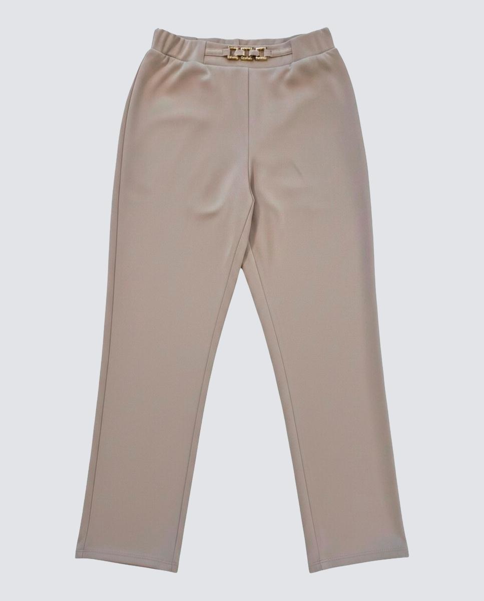 Pantalón de mujer liso, goma cinturilla - Zermatt - Beige Beige-2