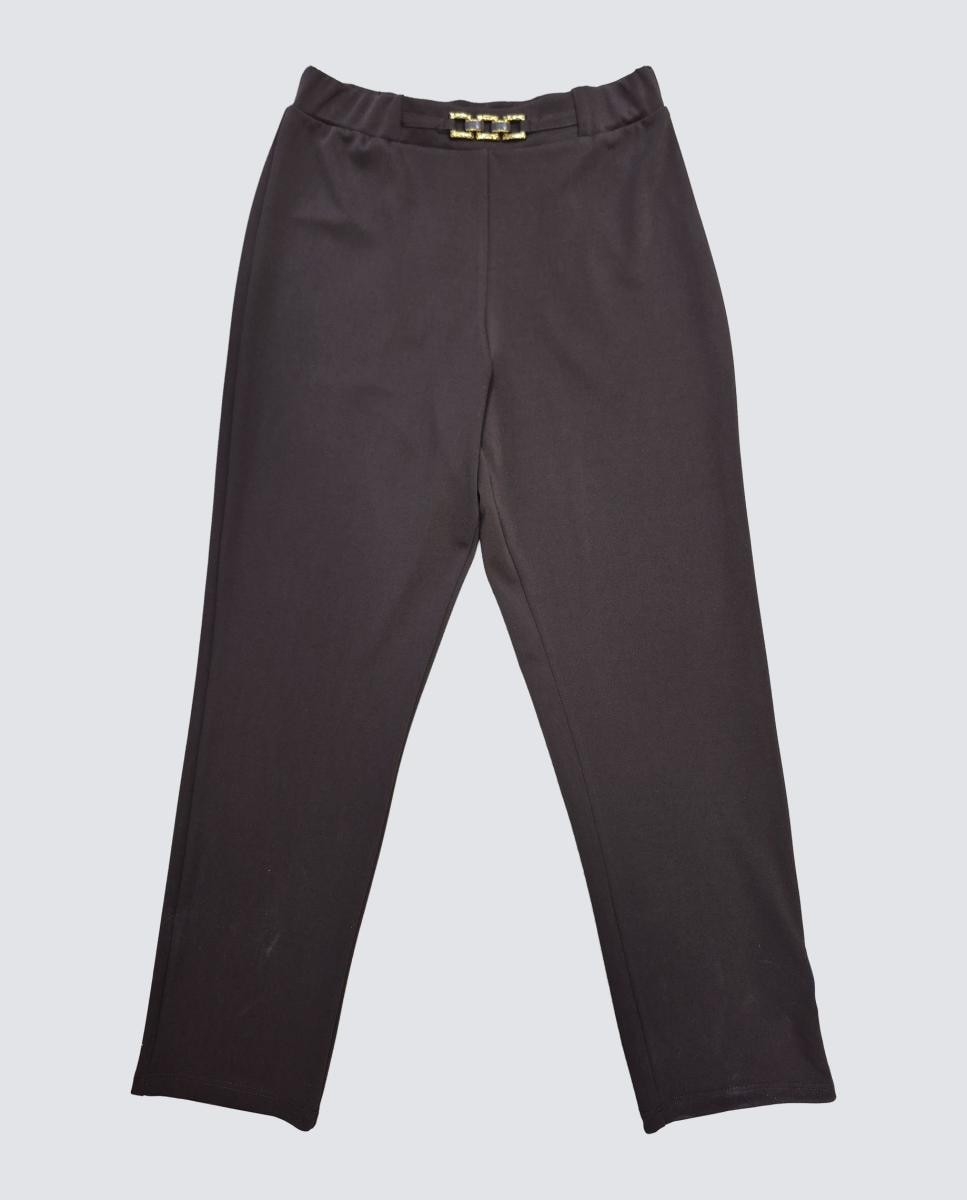 Pantalón de mujer liso, goma cinturilla - Zermatt - Marrón Marrón-3