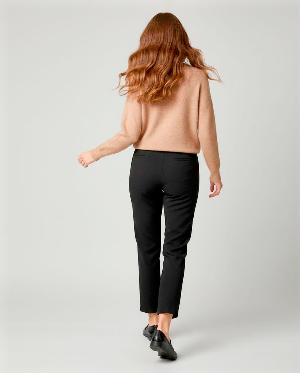 Pantalón de mujer liso, goma cinturilla - Zermatt - Negro Negro-2