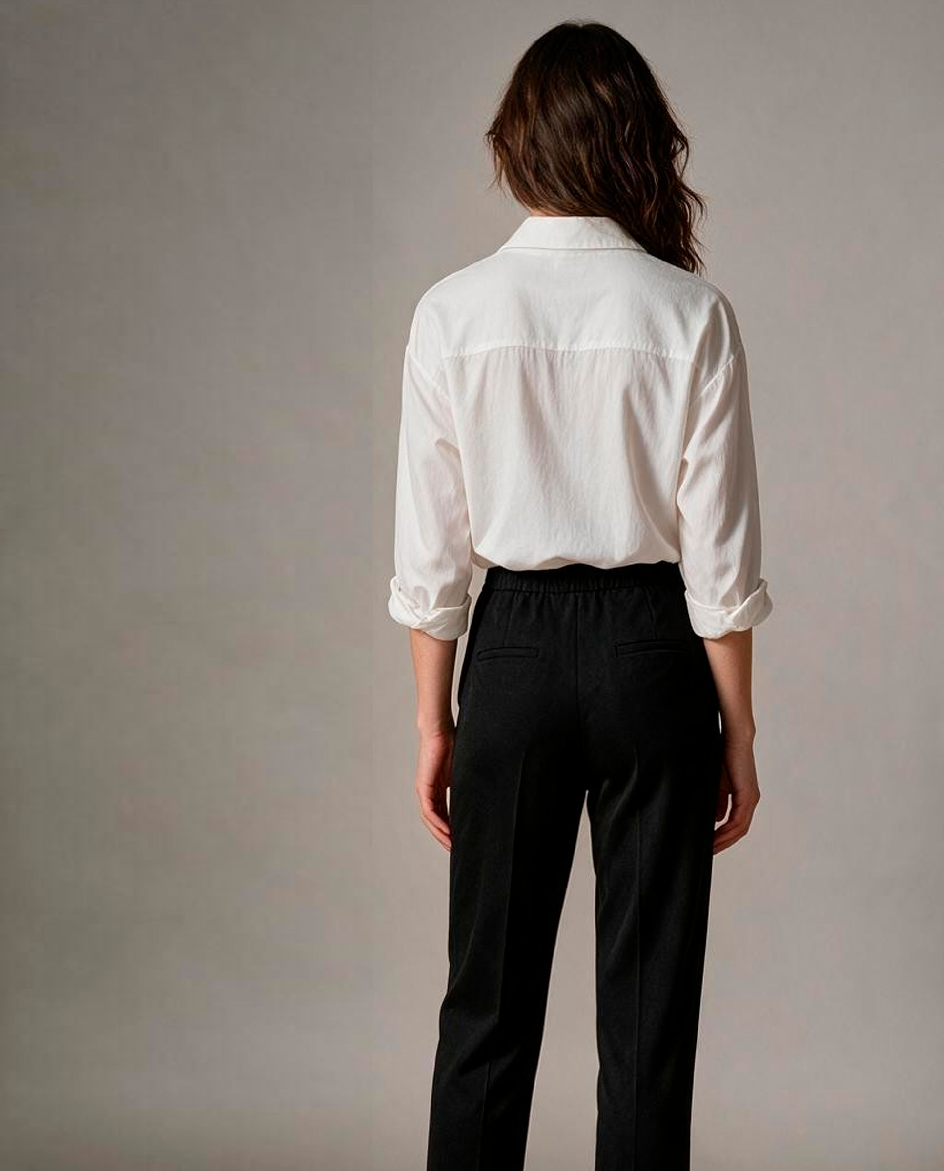 Pantalón de mujer liso, goma cinturilla - Zermatt - Negro Negro-2