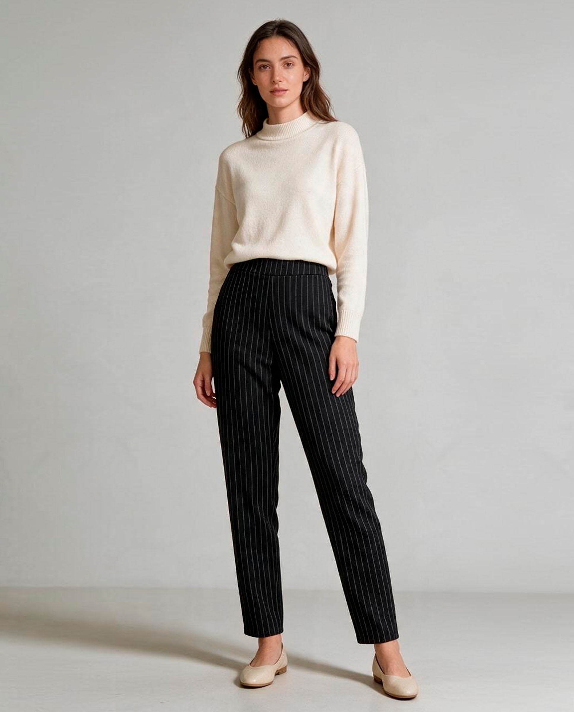 Pantalón de mujer rayas - Zermatt - Negro Negro-1