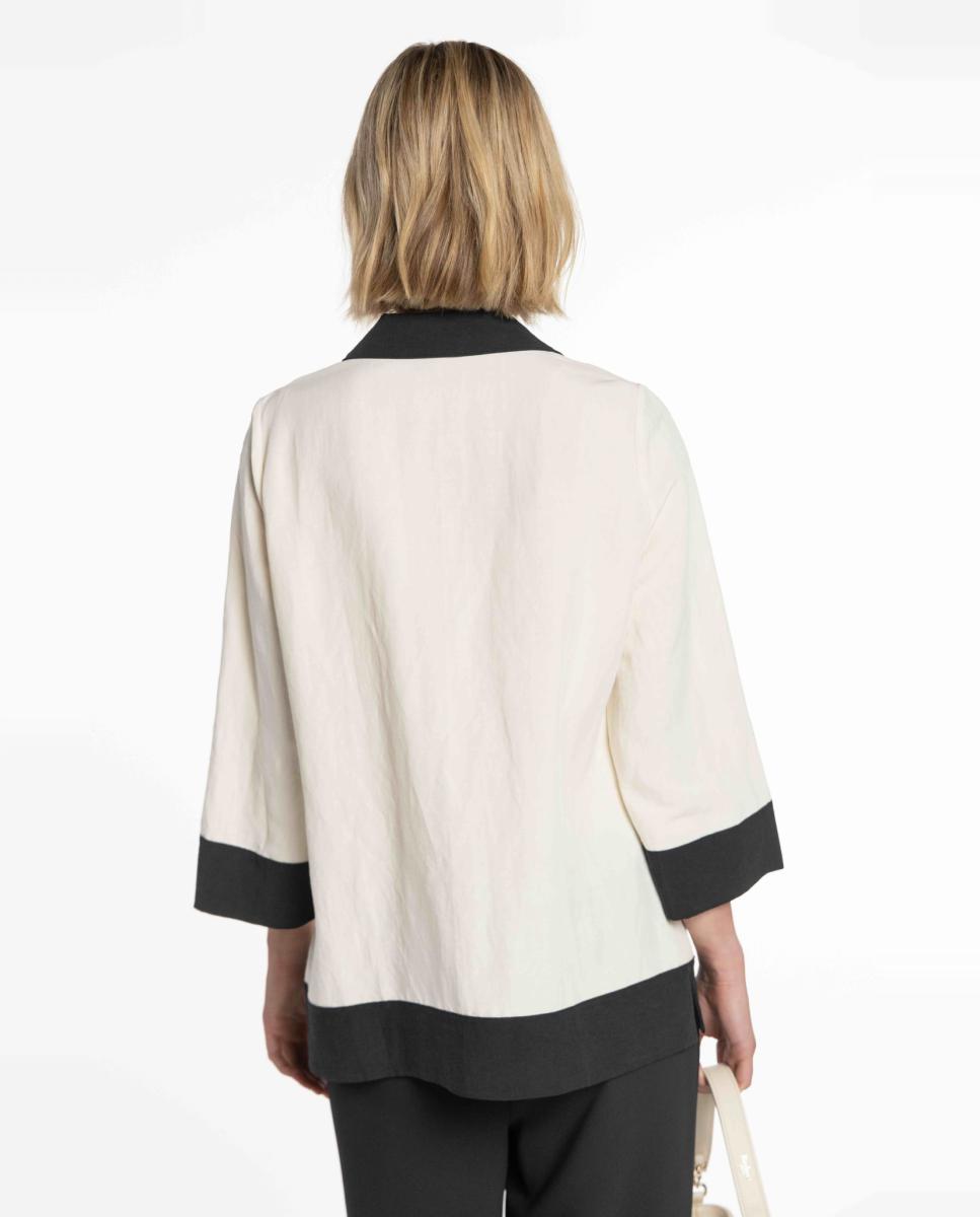 Blusa Bicolor com Gola Branco-2