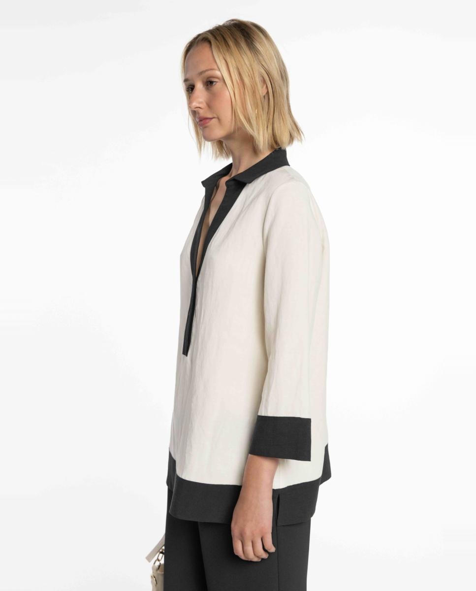 Blusa Bicolor com Gola Branco-3