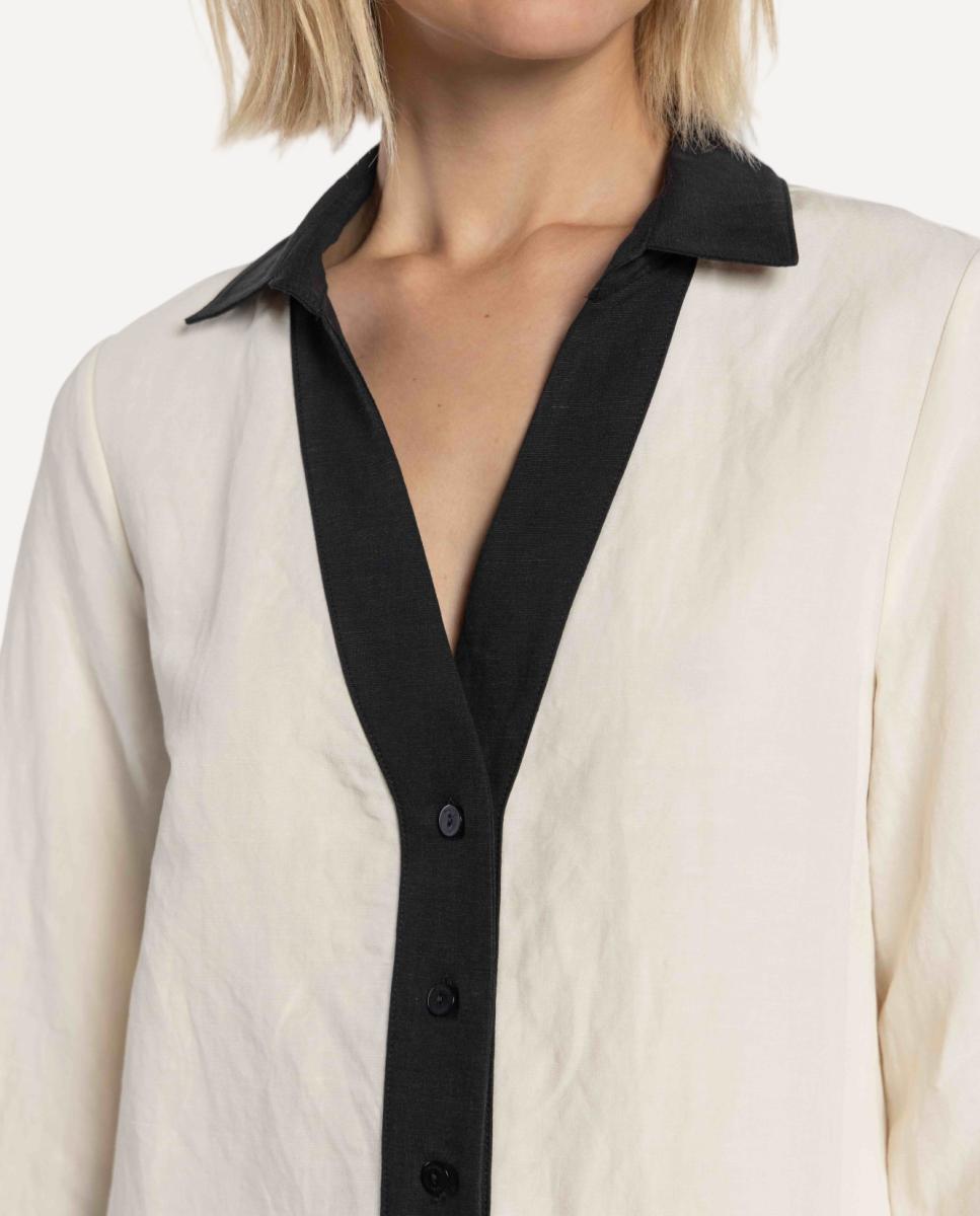 Blusa Bicolor com Gola Branco-4