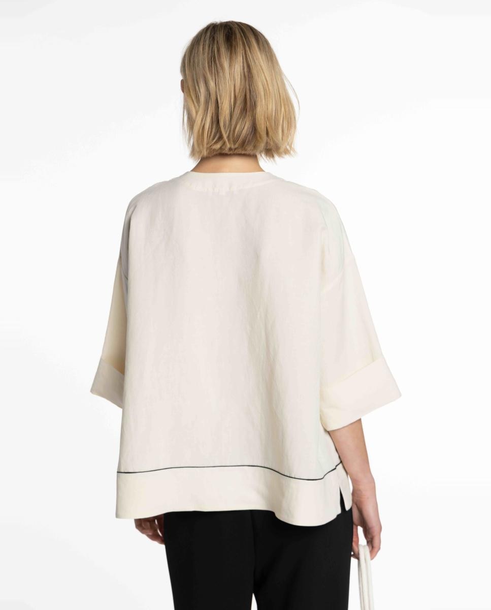 Blusa de Linho com Vivos em Contraste Branco-2