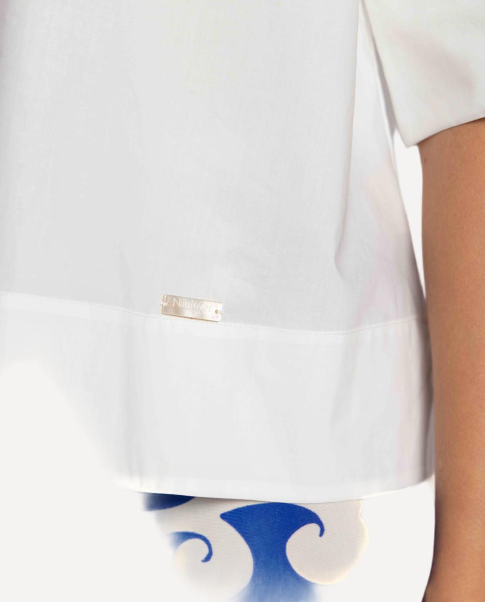 Blusa de Popelina de Algodão com Gola Cru-5