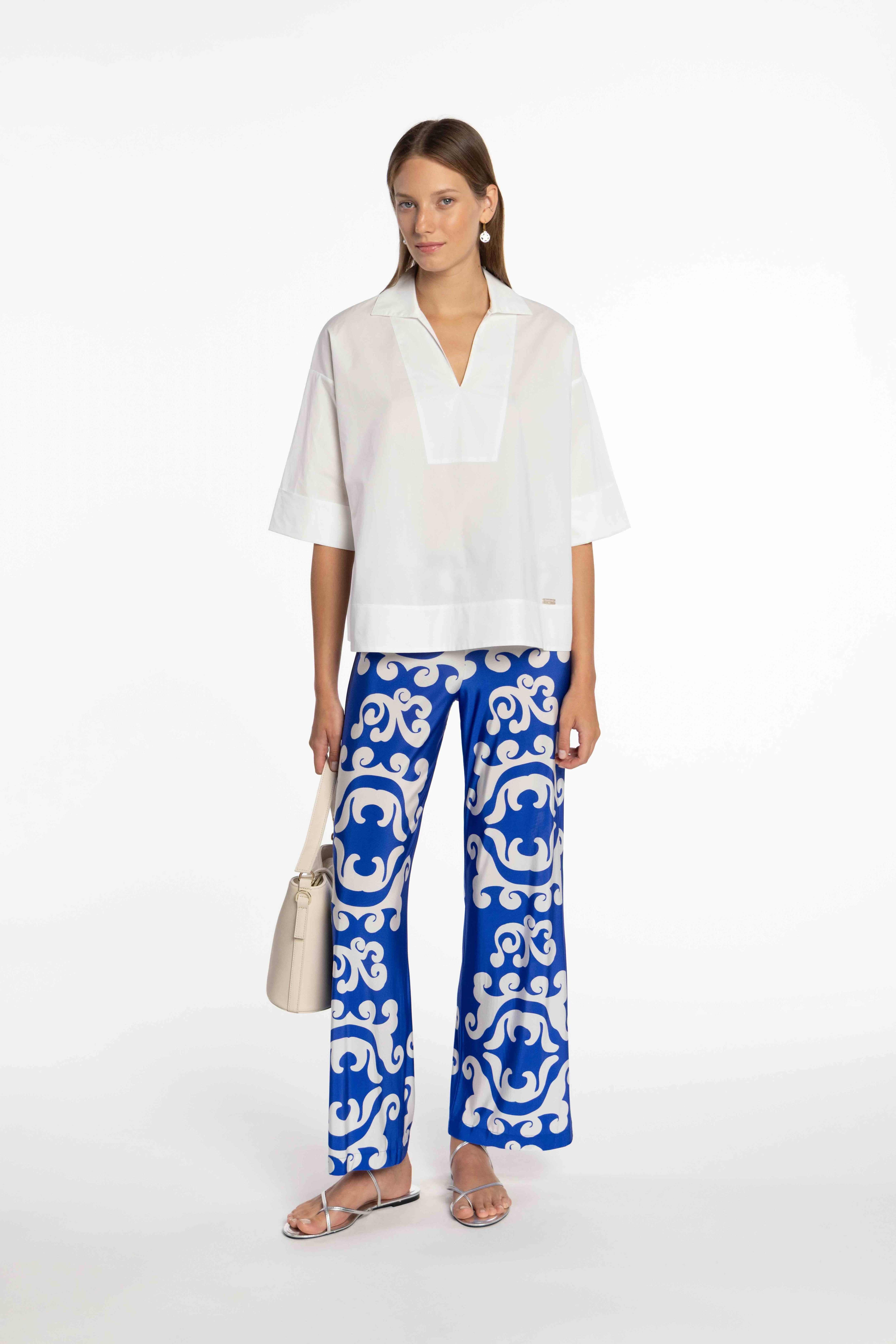 Blusa de Popelina de Algodão com Gola Cru-7