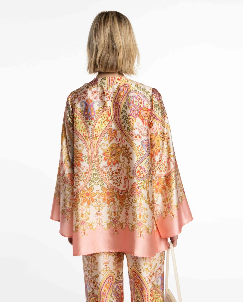 Blusa de Cetim com Estampado Paisley Rosa-claro-2