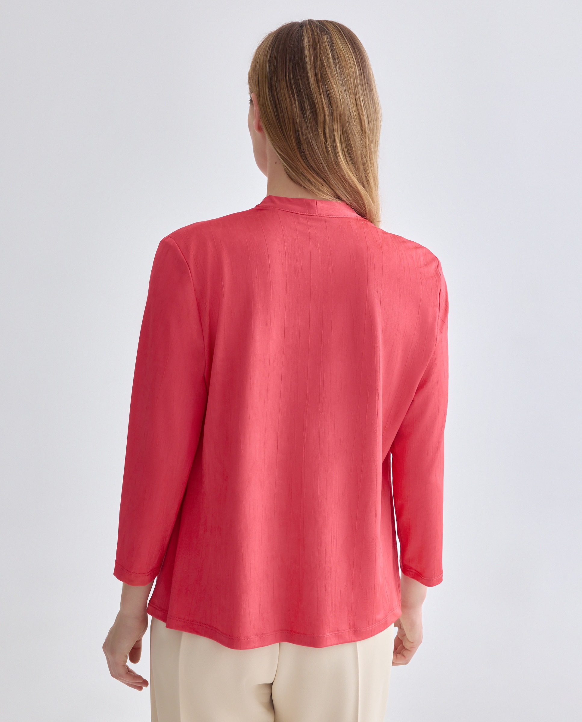 Blusa de mujer lisa manga francesa - Zermatt - Azul marino Rojo-3