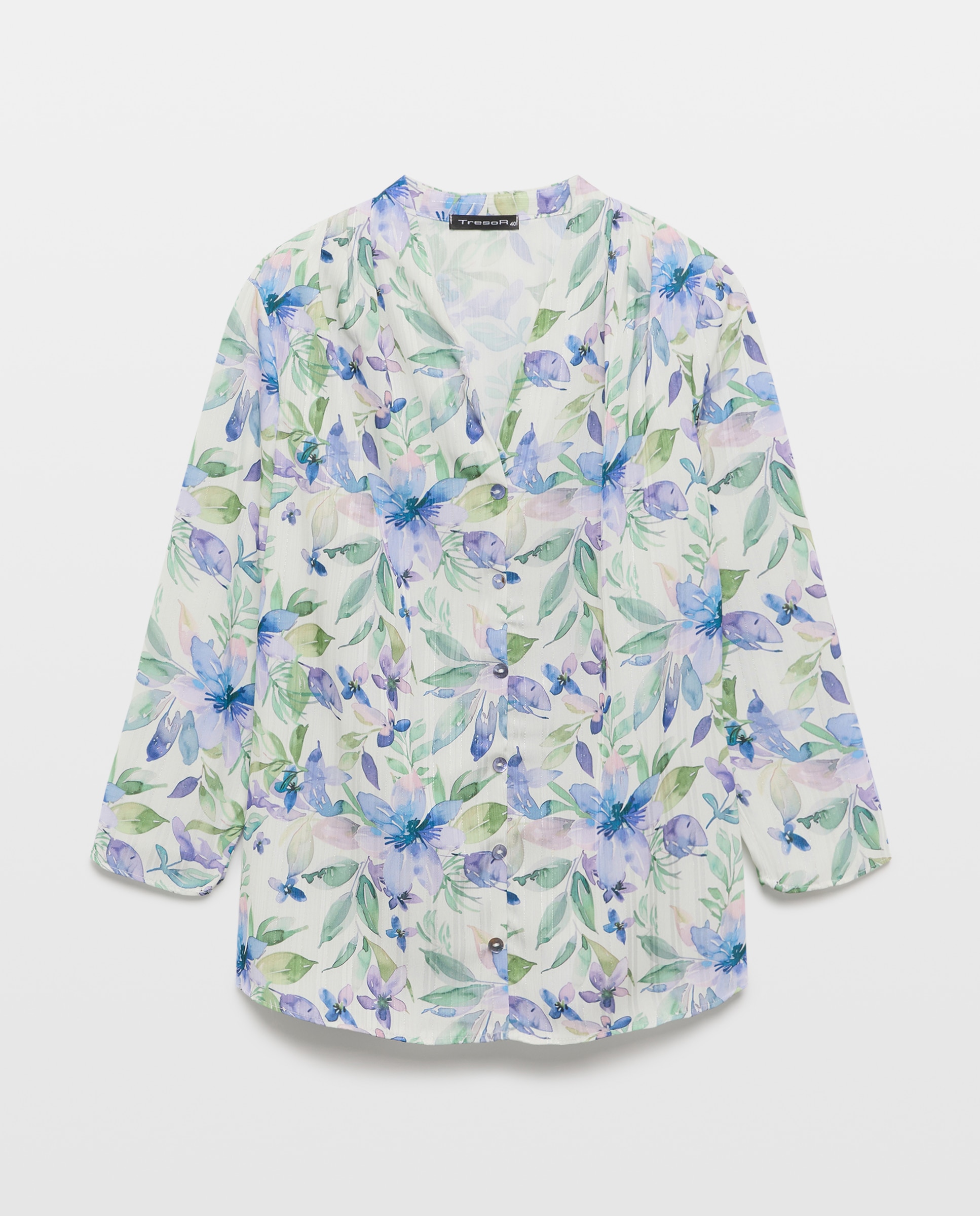 Camisa estampada com manga comprida Multicolor-4