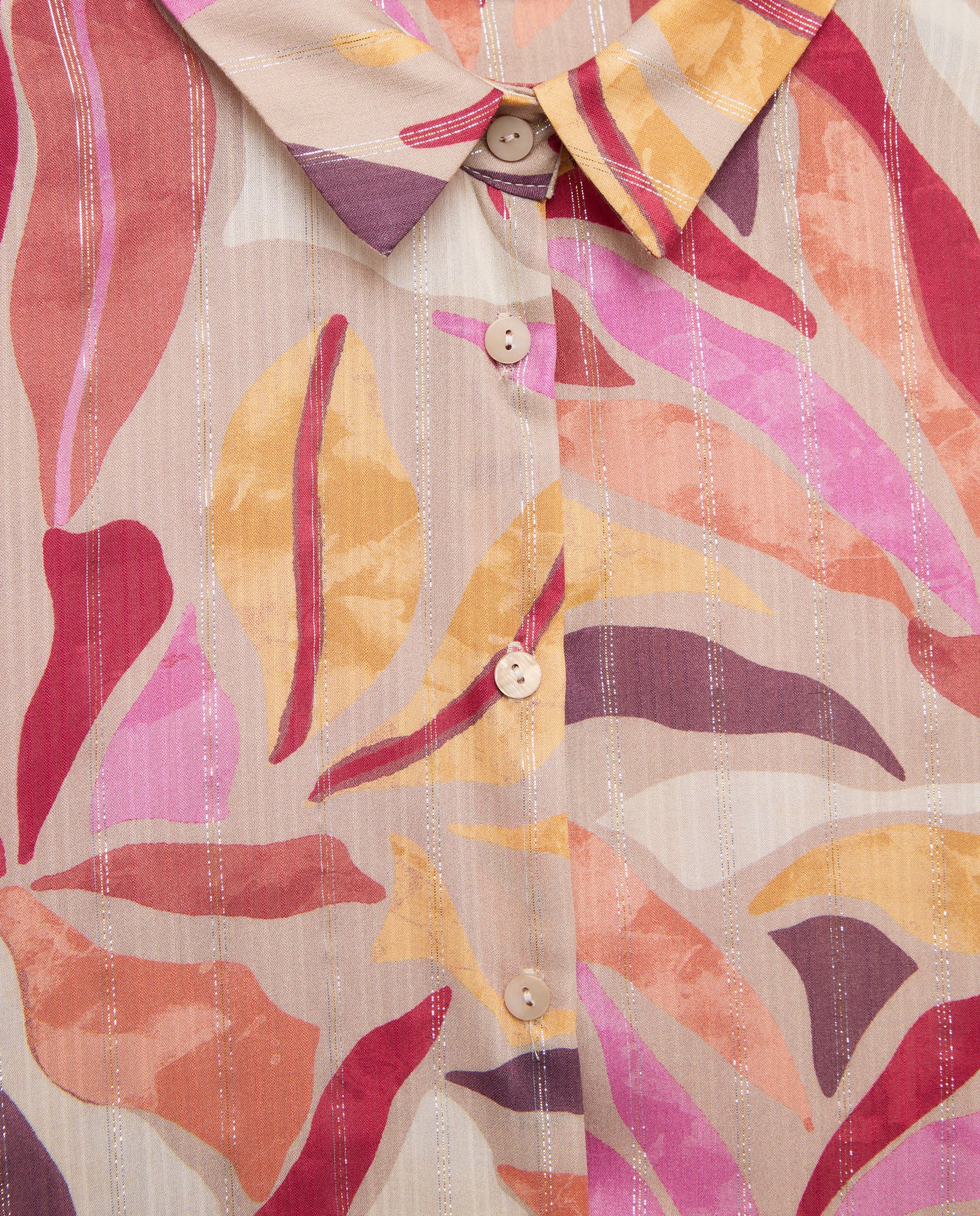 Camisa estampada com manga comprida Coral-5