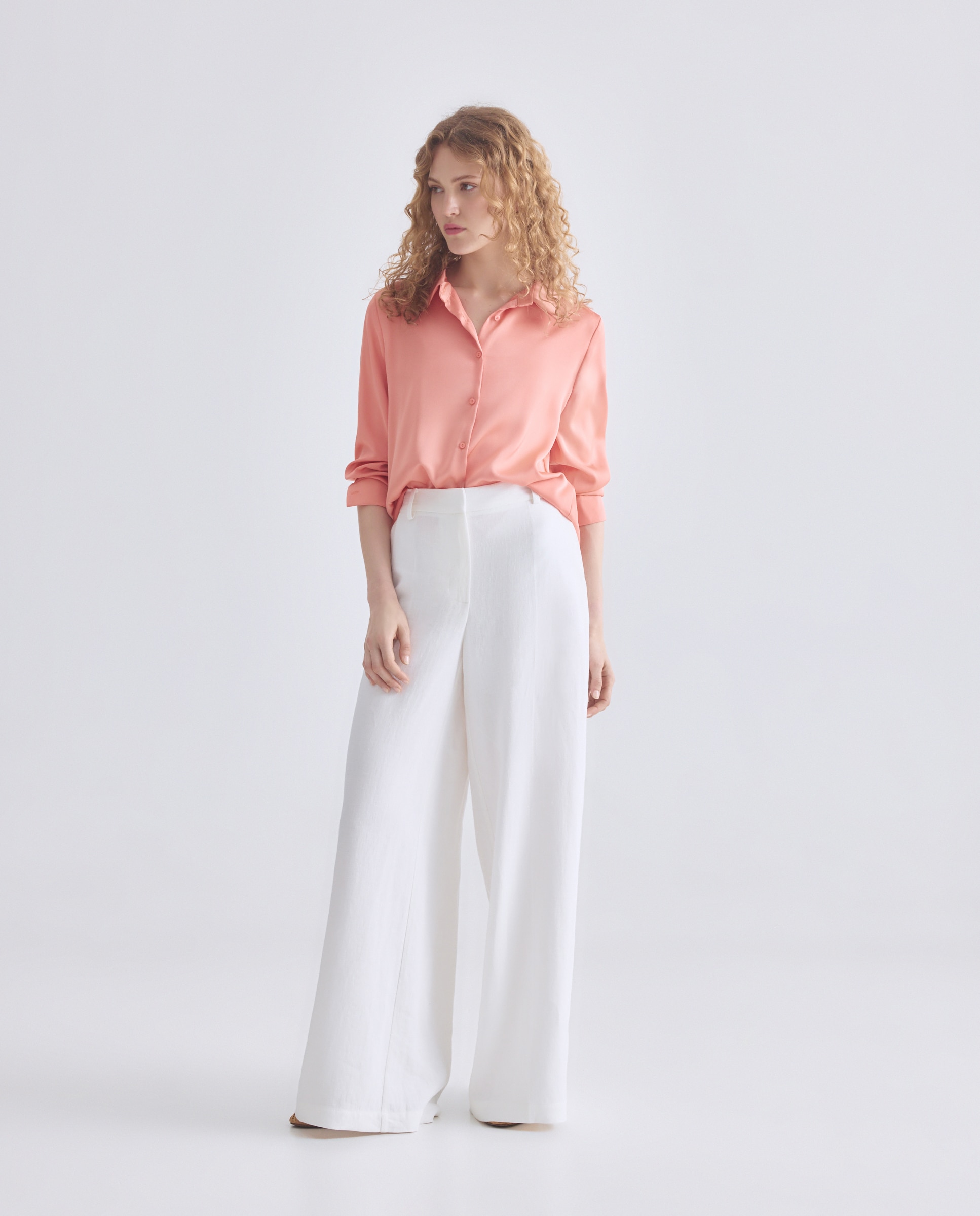 Camisa lisa com manga comprida Coral-2
