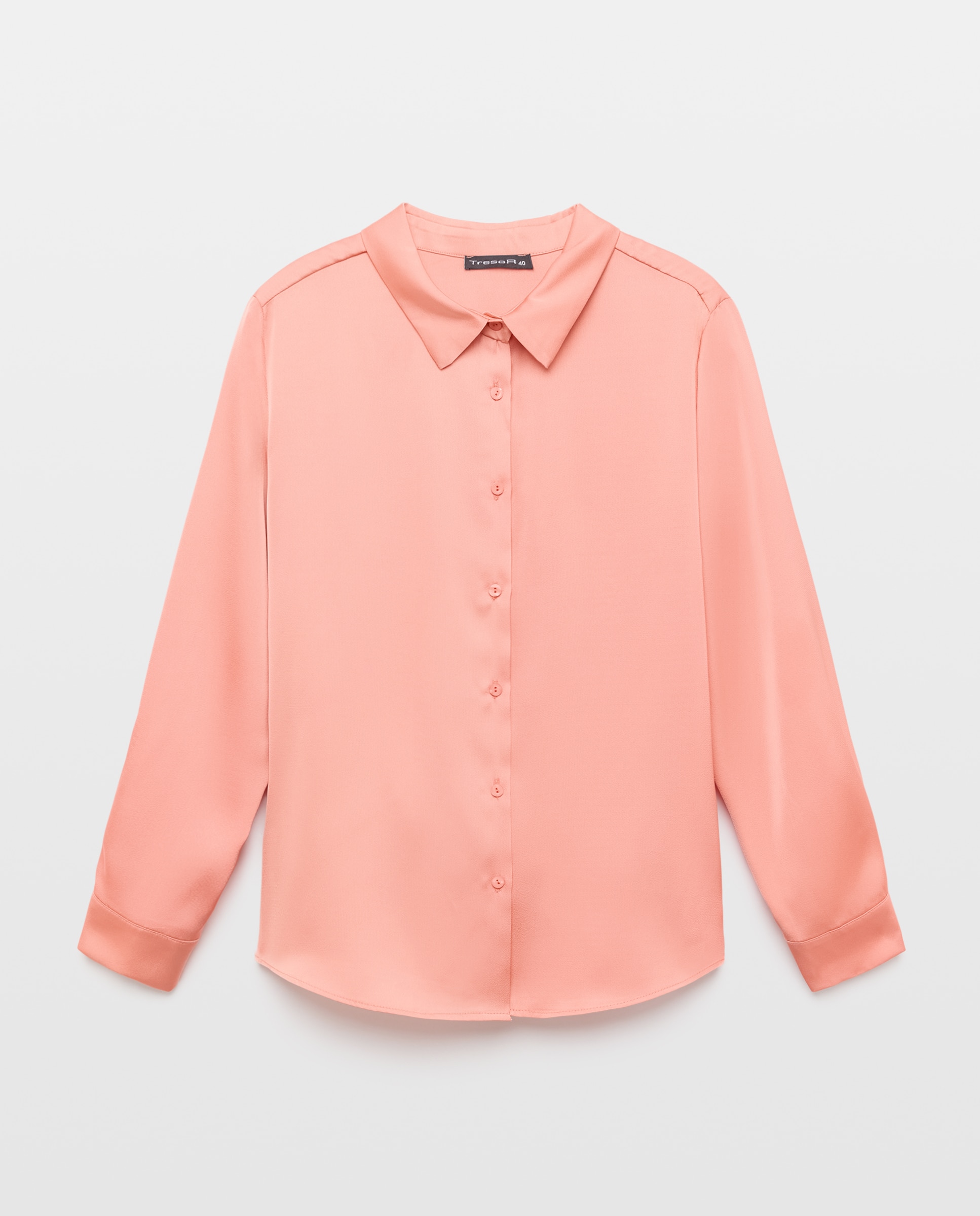 Camisa lisa com manga comprida Coral-4