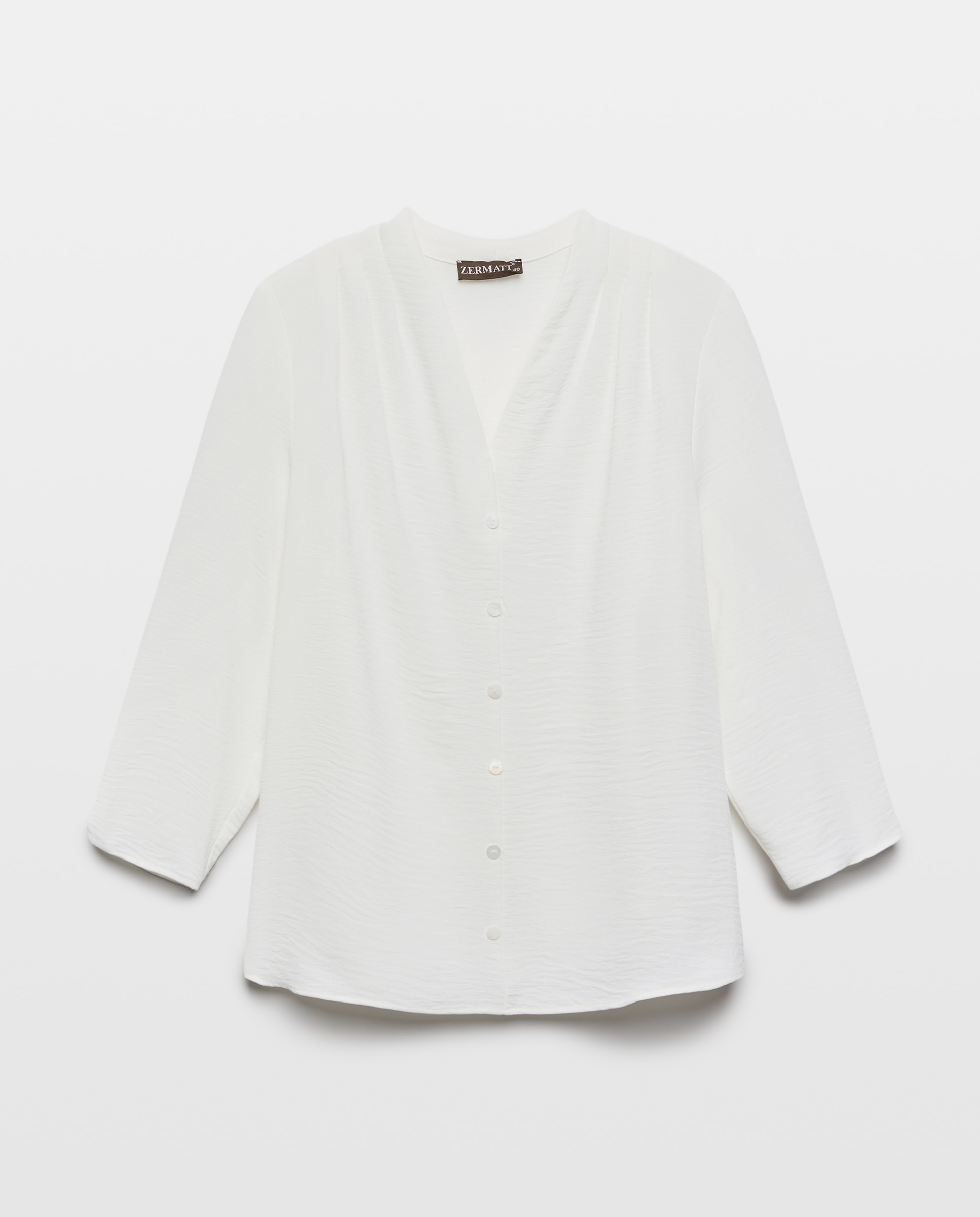Blusa Lisa com Manga 3/4 Natural-4
