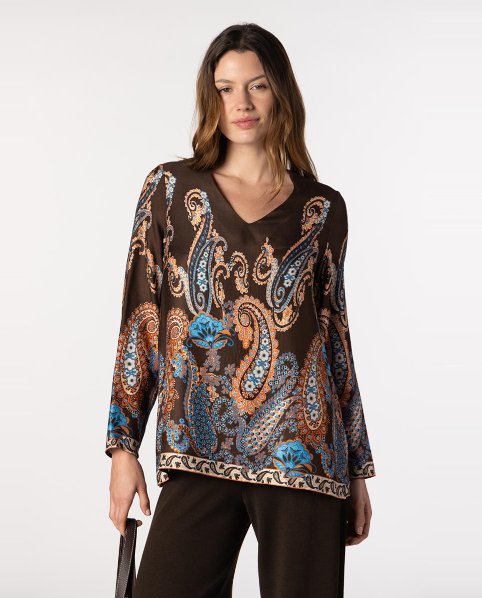Imagem 0 de Blusa de Sarja com Estampado Paisley