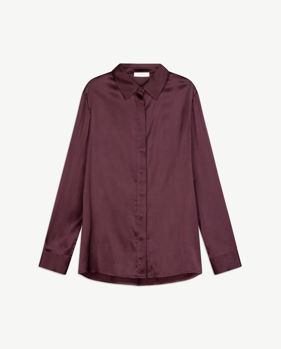 Camisa de Cetim Clássica para Mulher Grená-5