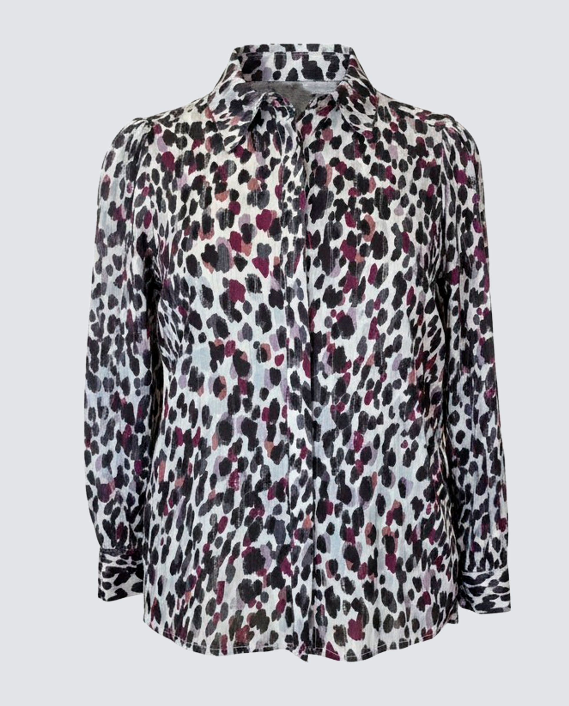 Camisa de mujer estampada, manga larga. - Zermatt - Marrón Marrón-4
