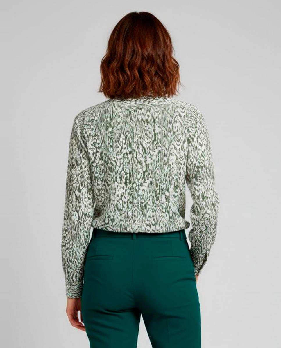 Camisa de mujer estampada, manga larga. - Zermatt - Verde Verde-2