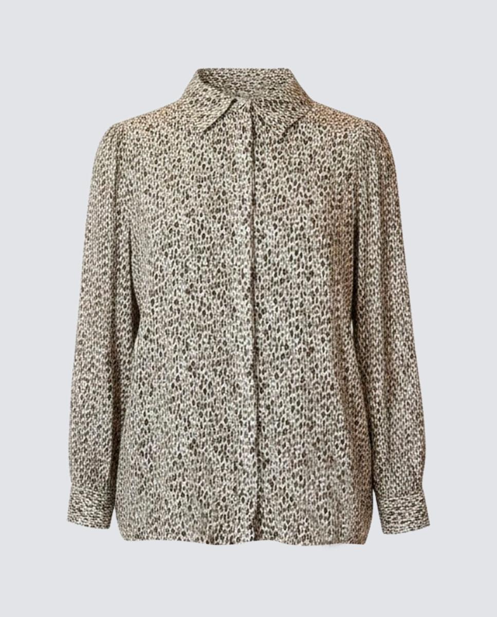 Camisa de mujer estampada, manga larga. - Zermatt - Kaki Kaki-4