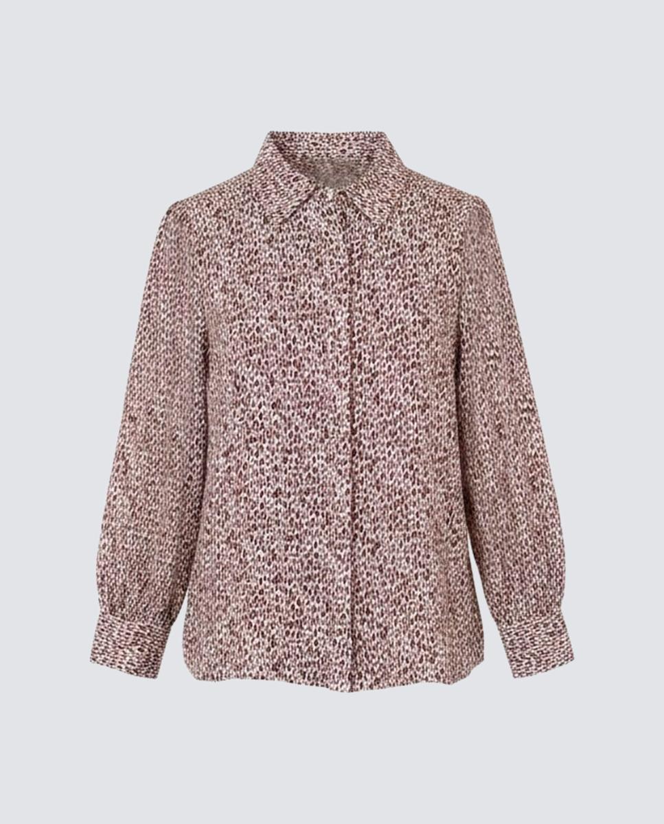 Camisa de mujer estampada, manga larga. - Zermatt - Granate Granate-4