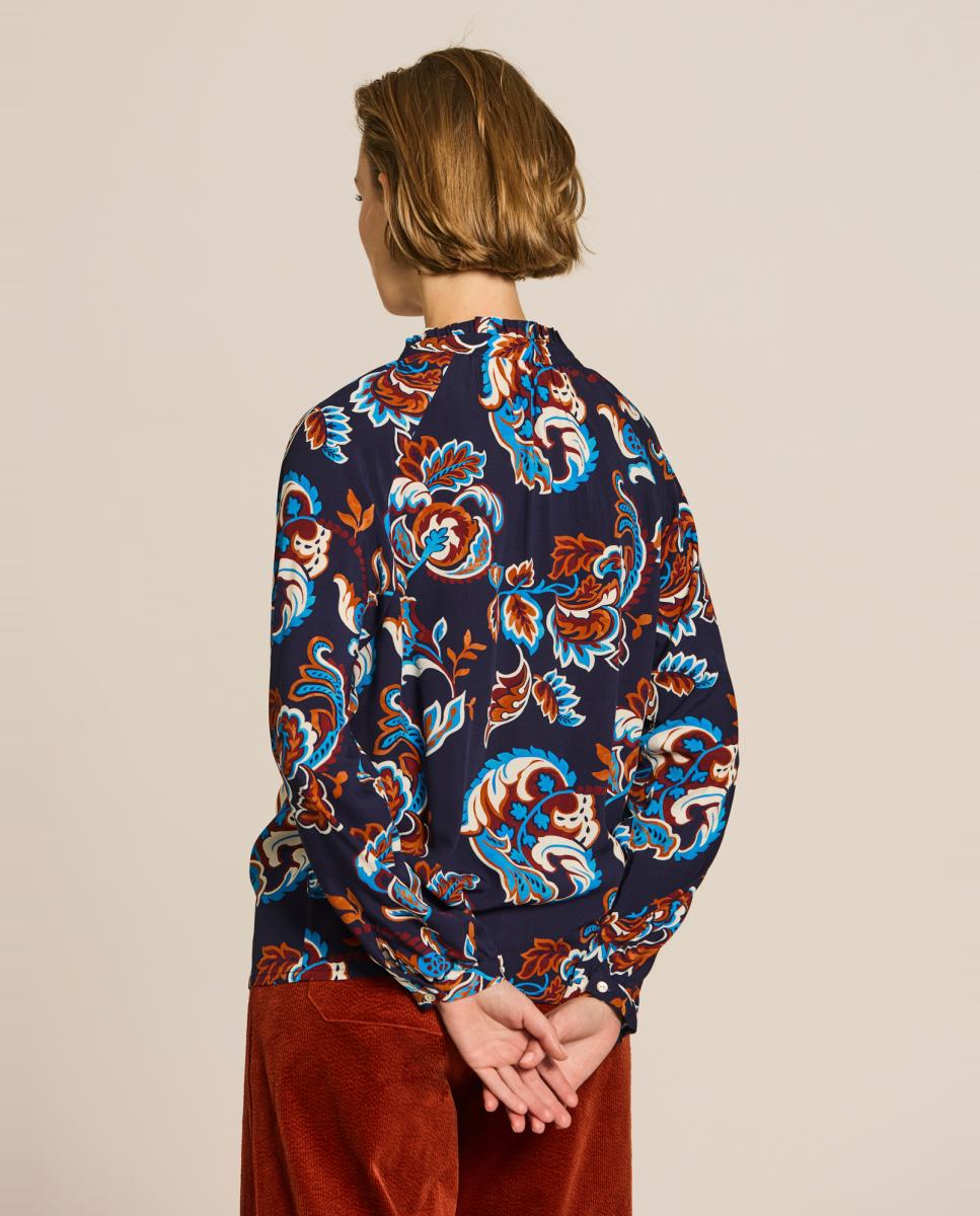 Blusa de mujer print contraste - Escorpion - Azul marino Azul marino-2