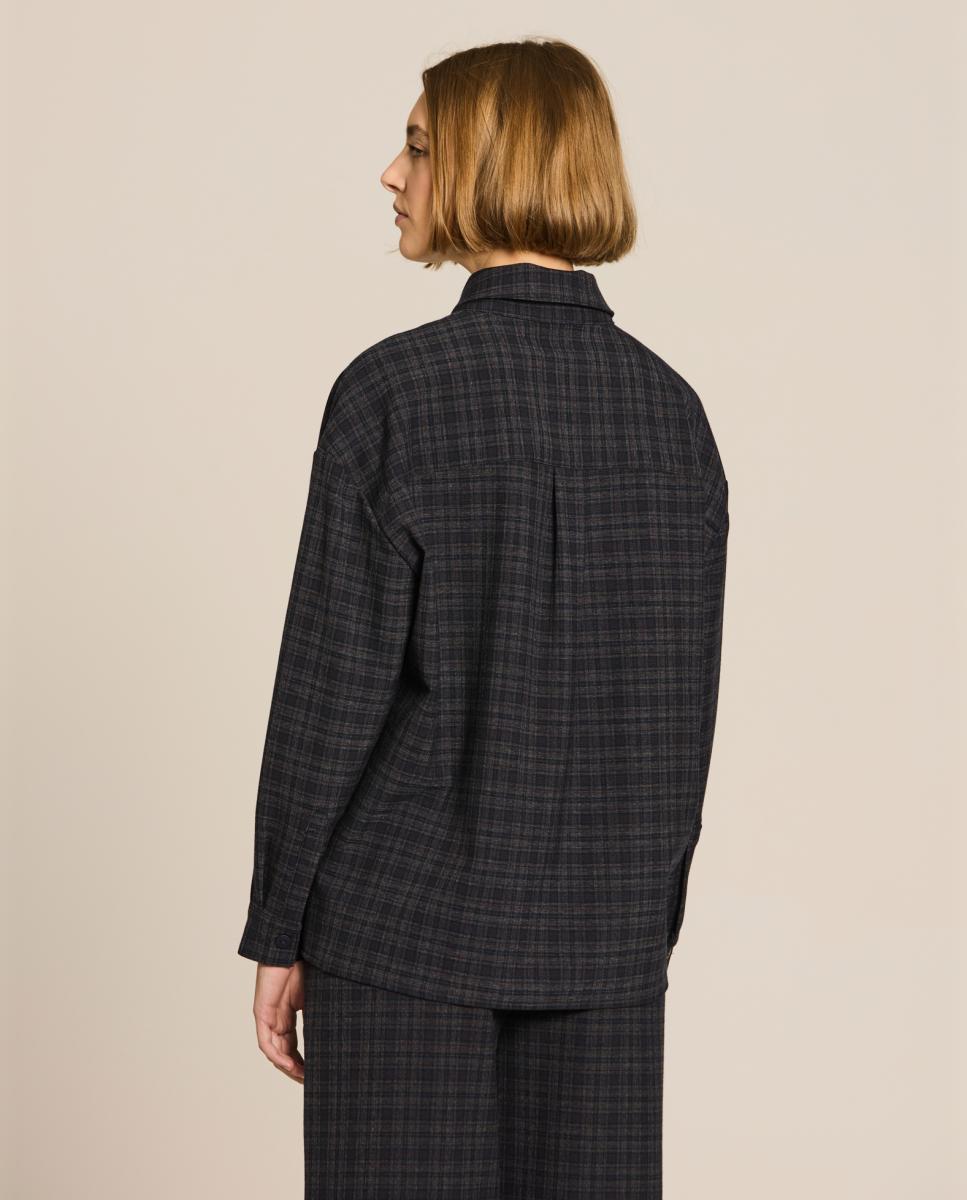 Sobrecamisa aos Quadrados Cinzento-escuro-2
