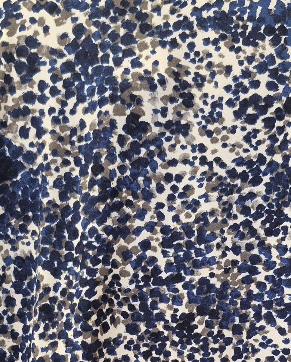 Camisa estampada com manga comprida Azul-3