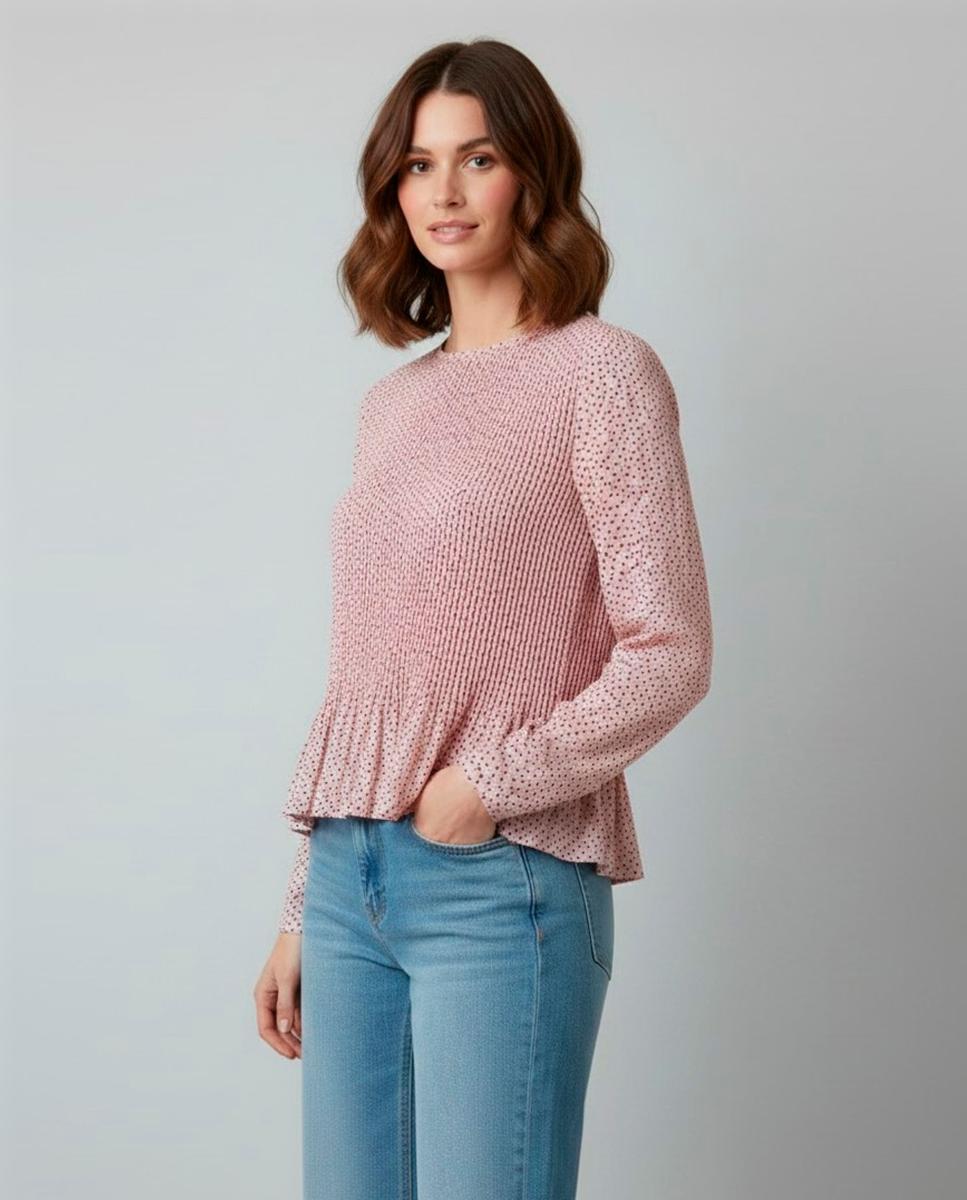 Imagem 0 de Blusa Estampada Plissada