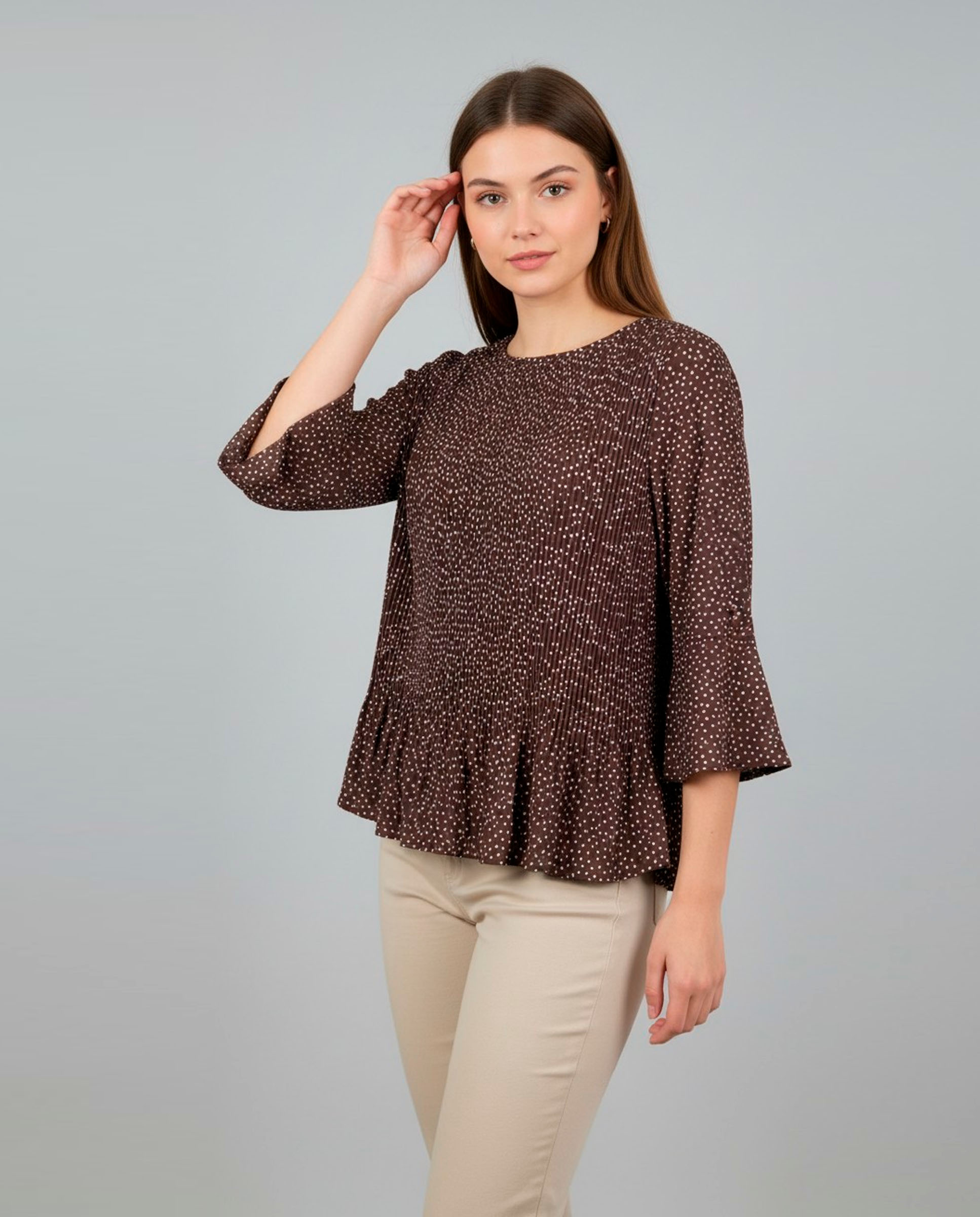 Imagem 0 de Blusa Estampada Plissada