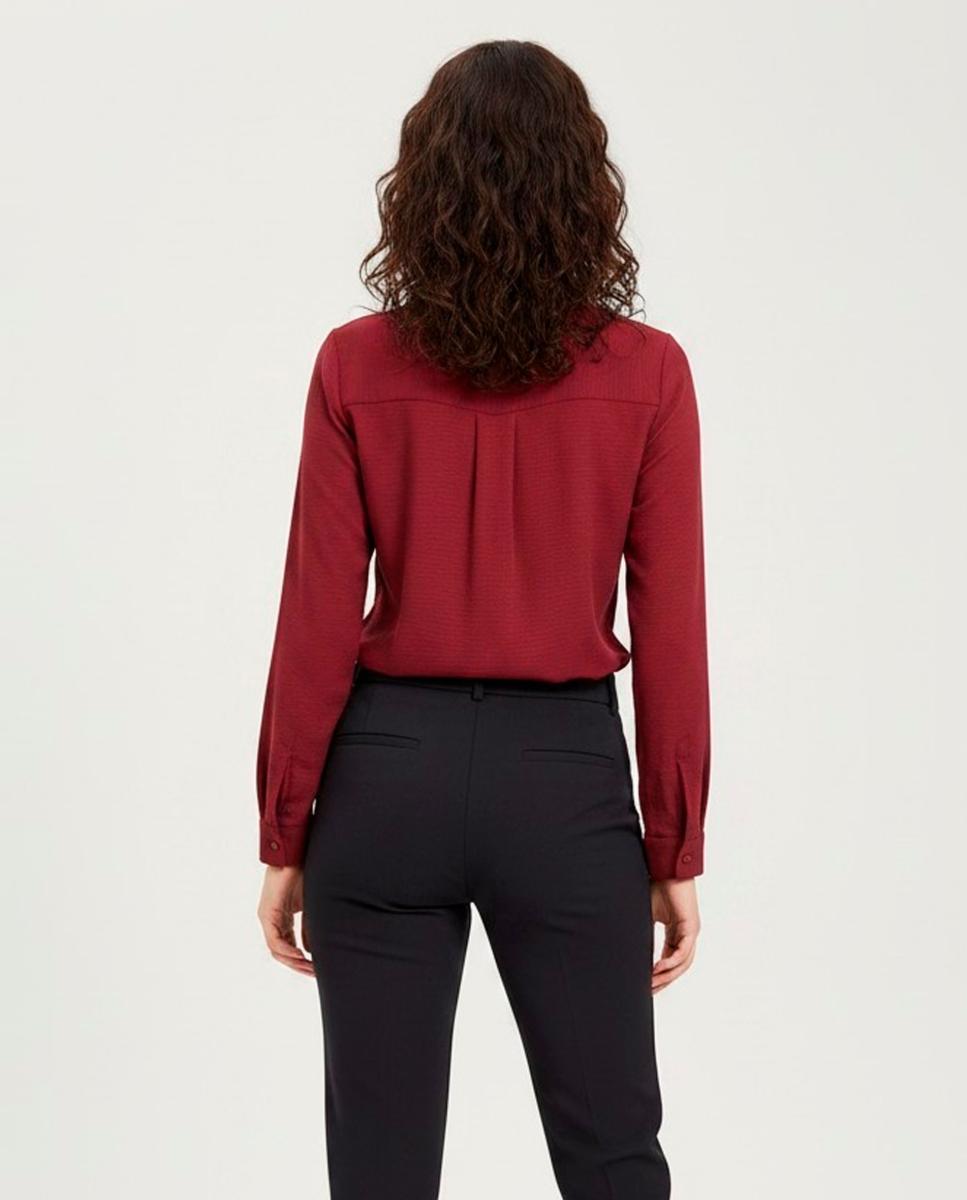 Camisa lisa de mulher Grená-2