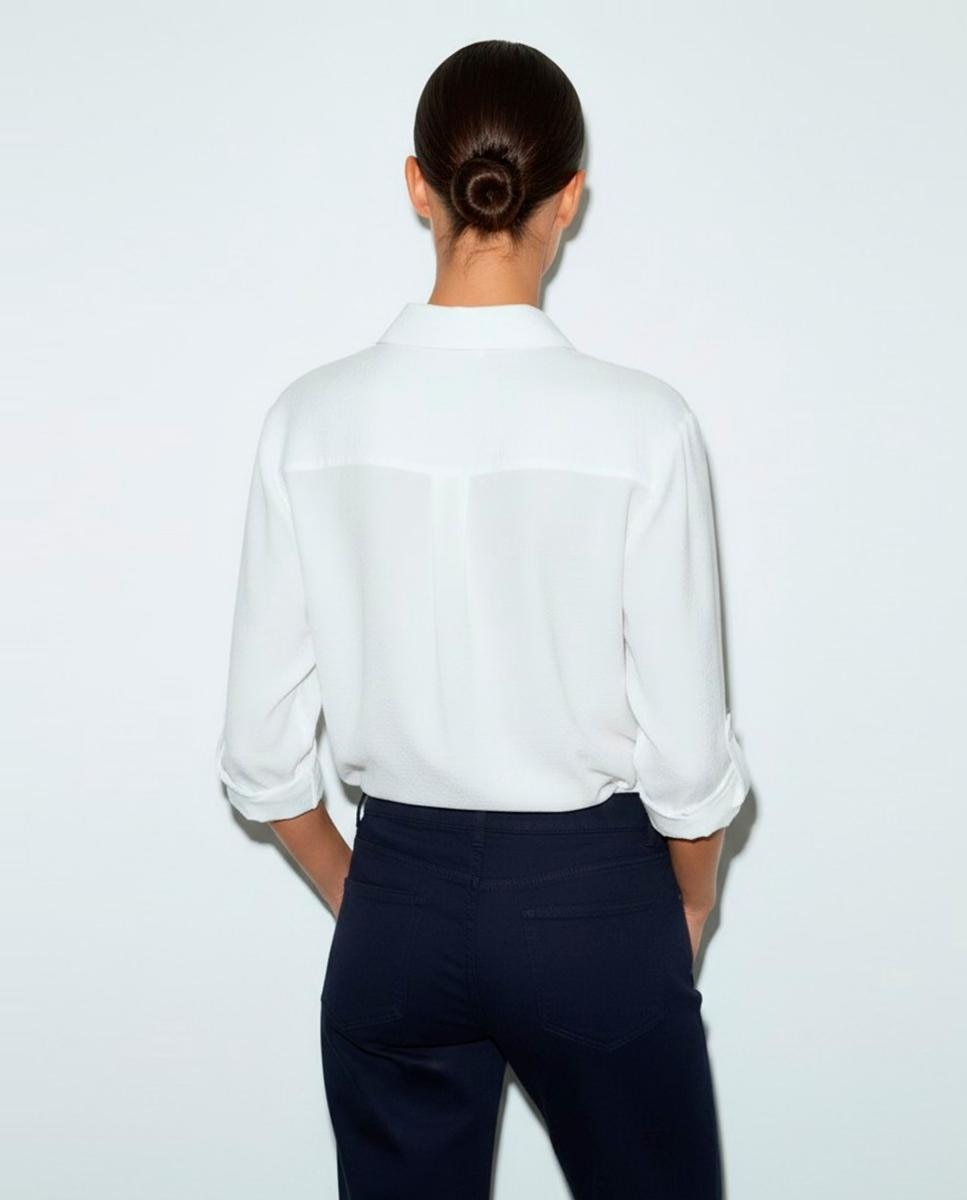Camisa lisa de mulher Natural-2