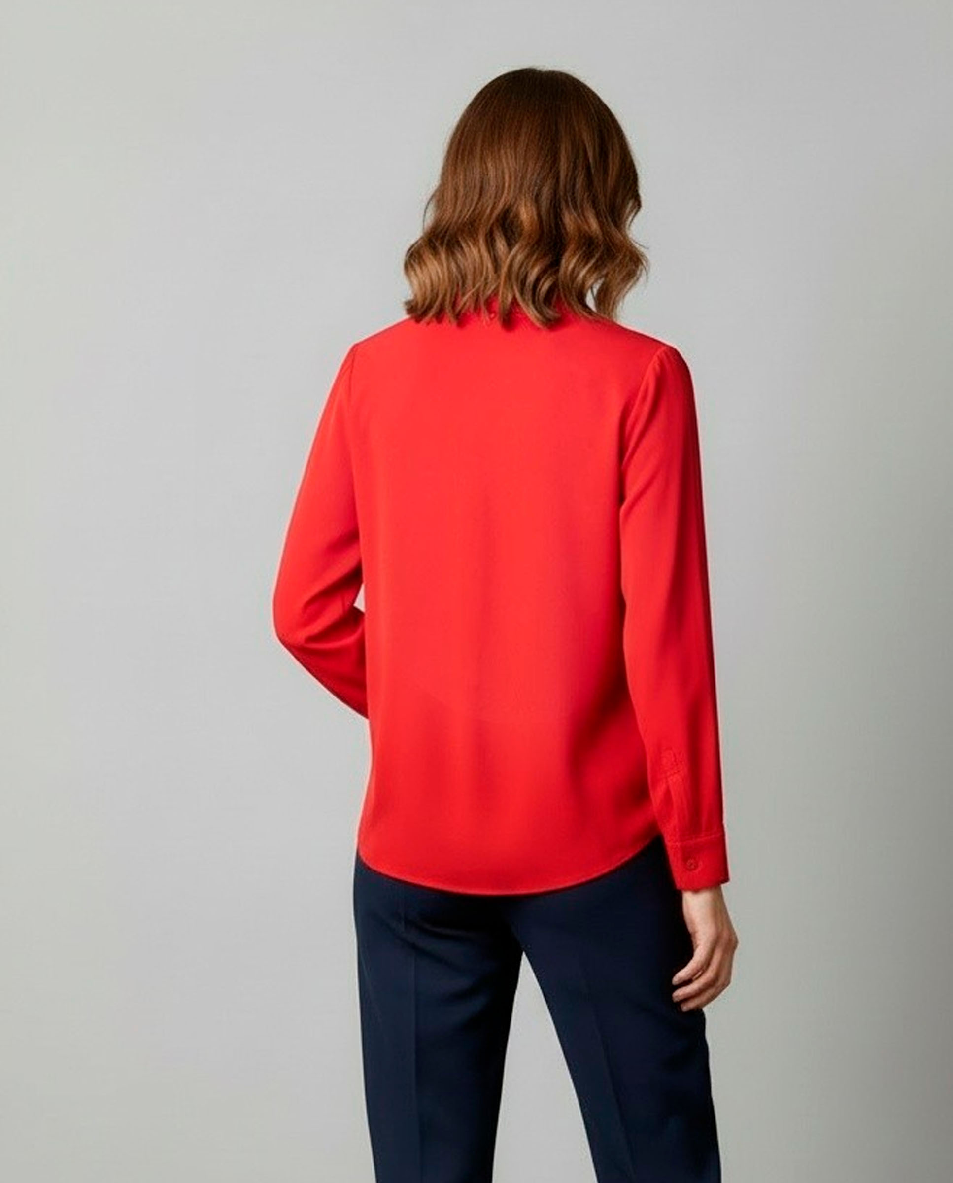 Imagen 2 de Camisa de mujer lisa de manga larga - Zermatt - Rojo Rojo