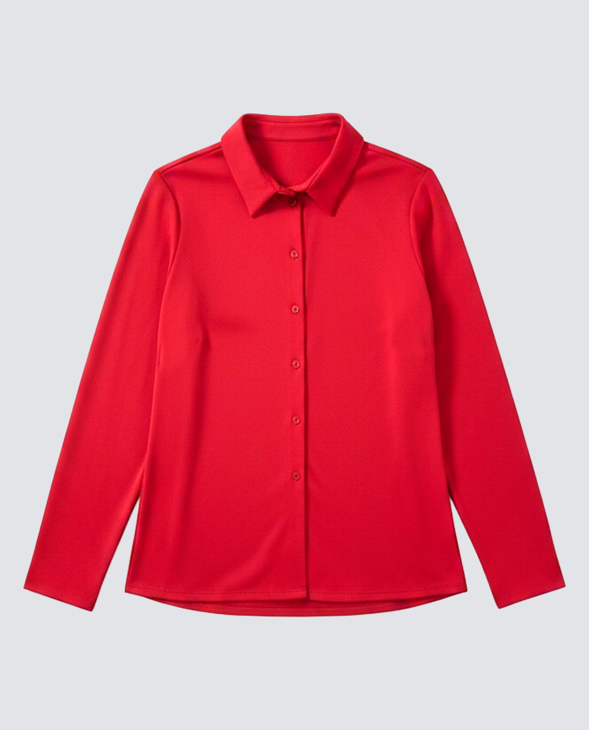 Imagen 4 de Camisa de mujer lisa de manga larga - Zermatt - Rojo Rojo