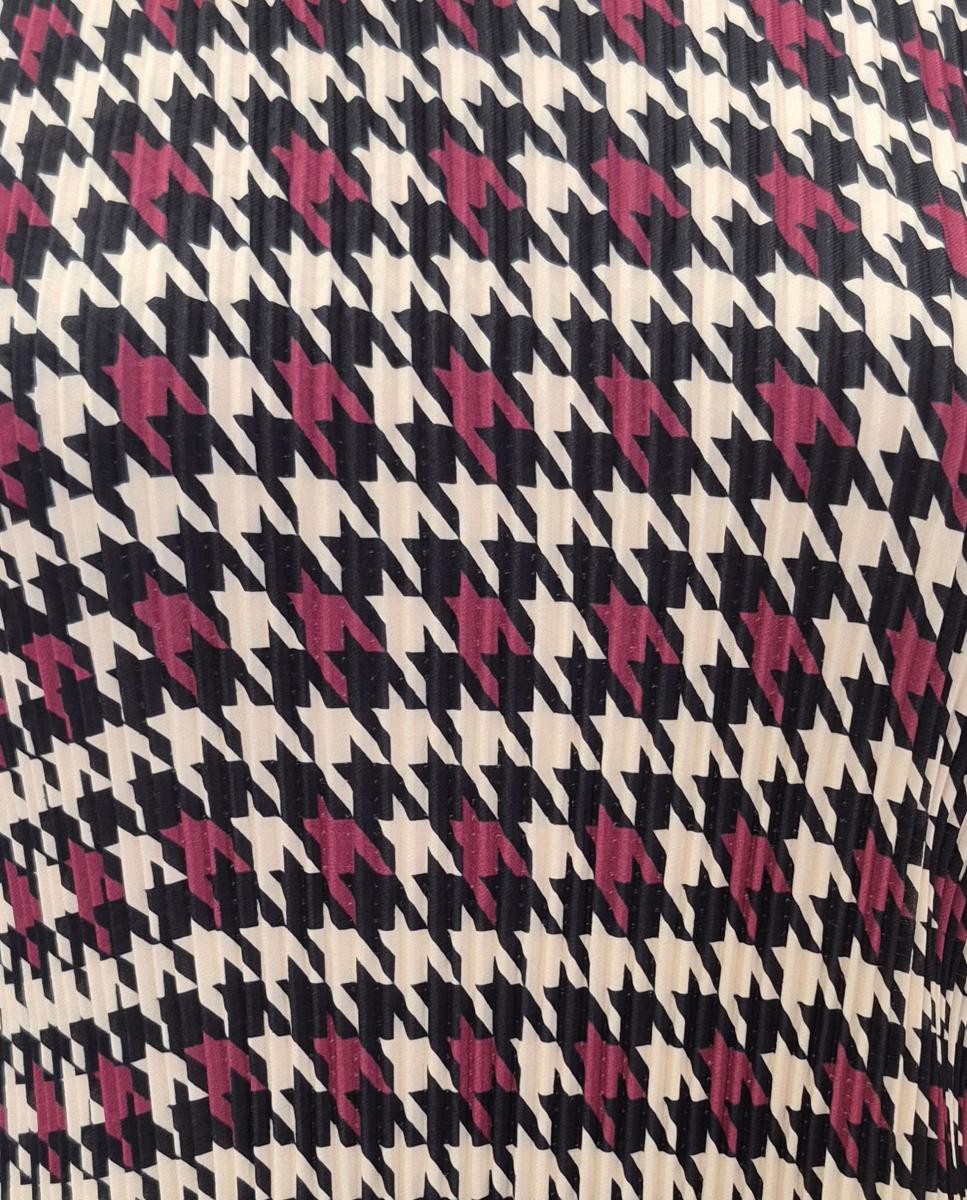 Blusa de mujer estampada plisada con manga 3/4 - Zermatt - Granate Granate-3