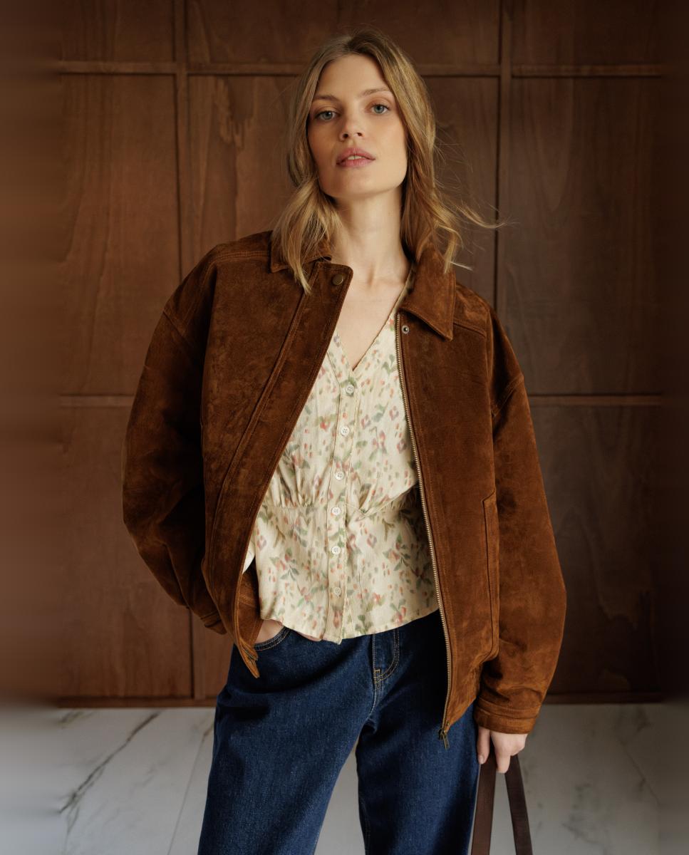 Camisa de mujer entallada manga abullonada - Indi & Cold - Crudo Crudo-2