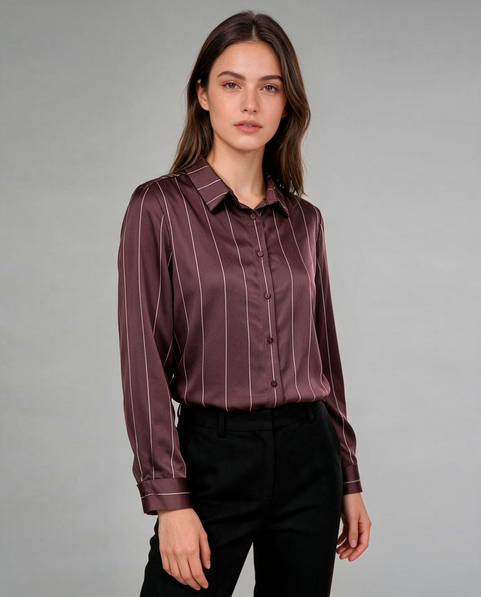 Camisa de mujer raya - Zermatt - Granate Granate-1