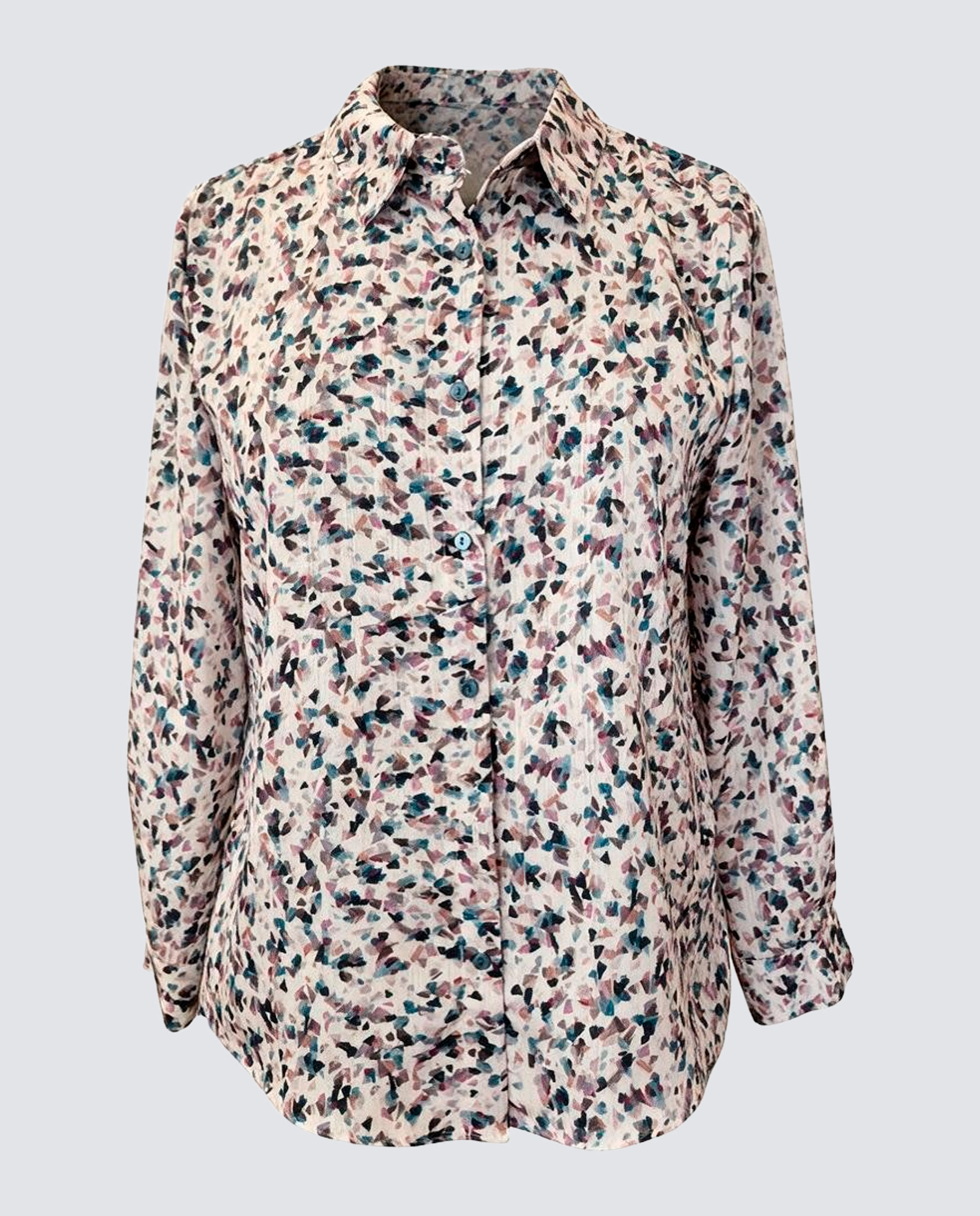 Camisa estampada com manga comprida Multicolor-4