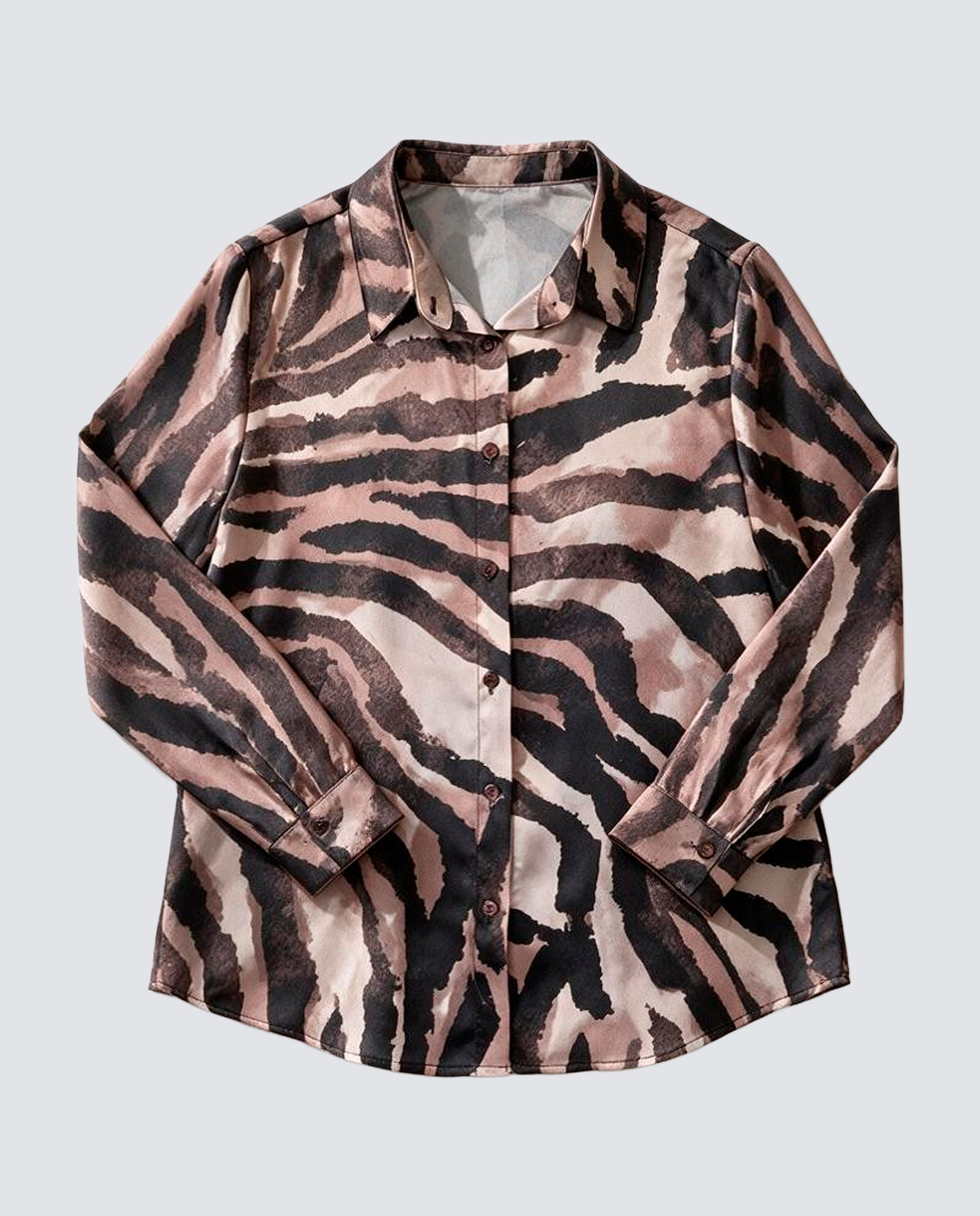 Camisa de mujer estampada, manga larga - Zermatt - Marrón Marrón-4