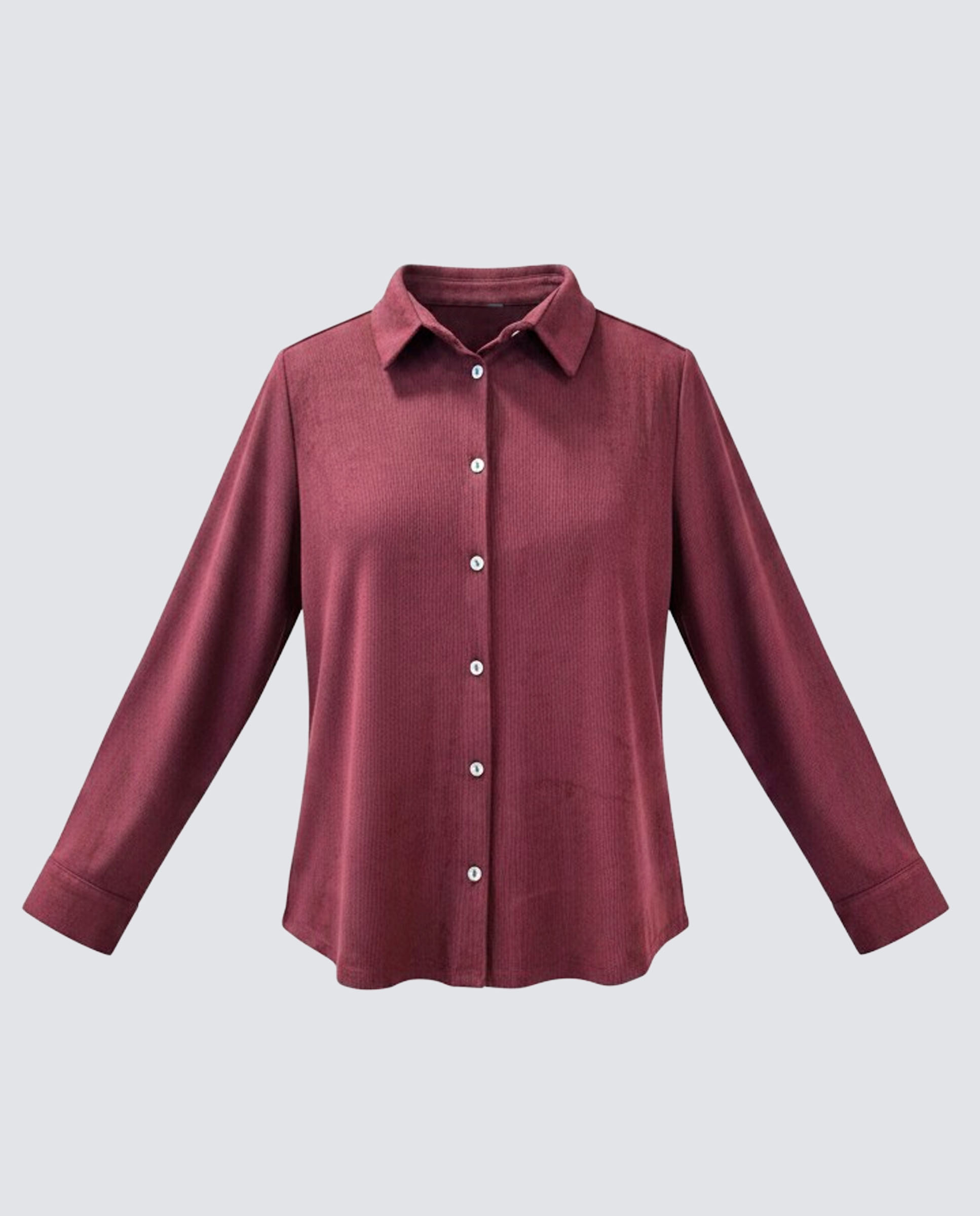 Camisa lisa de mulher Castanho-4