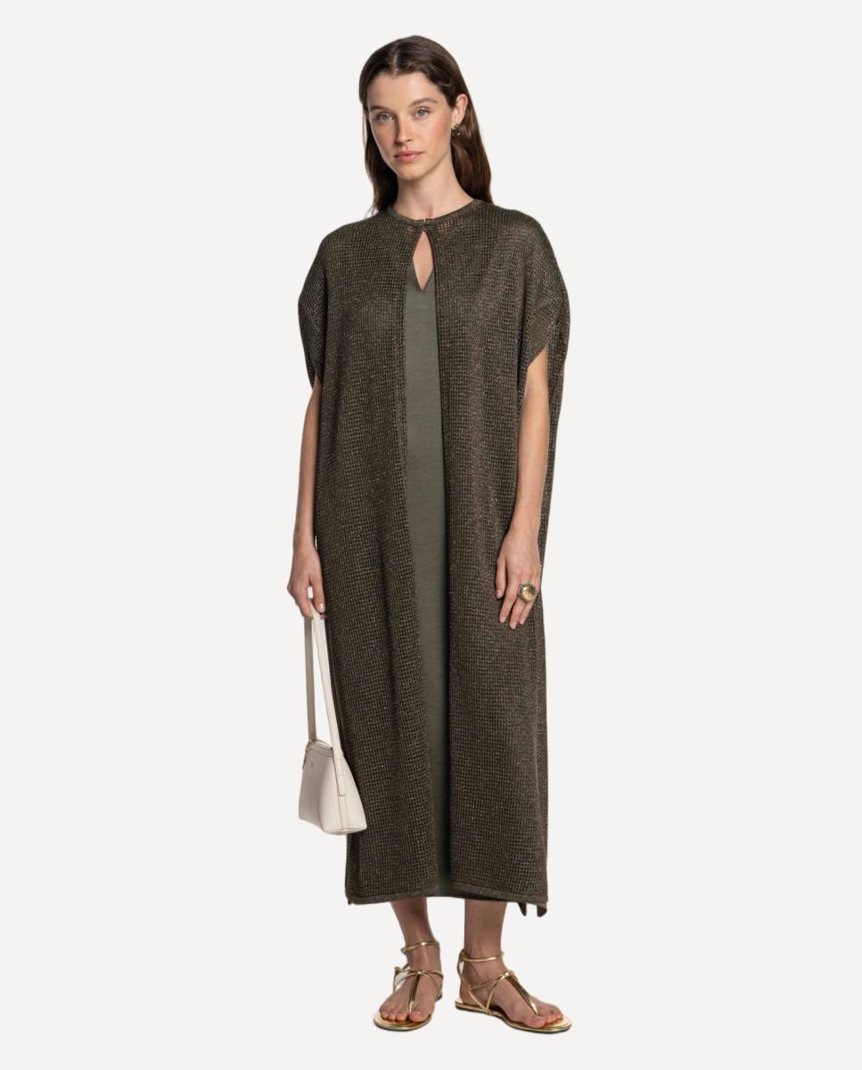 Imagem 0 de Capa de Malha Rendilhada com Fio Metalizado.