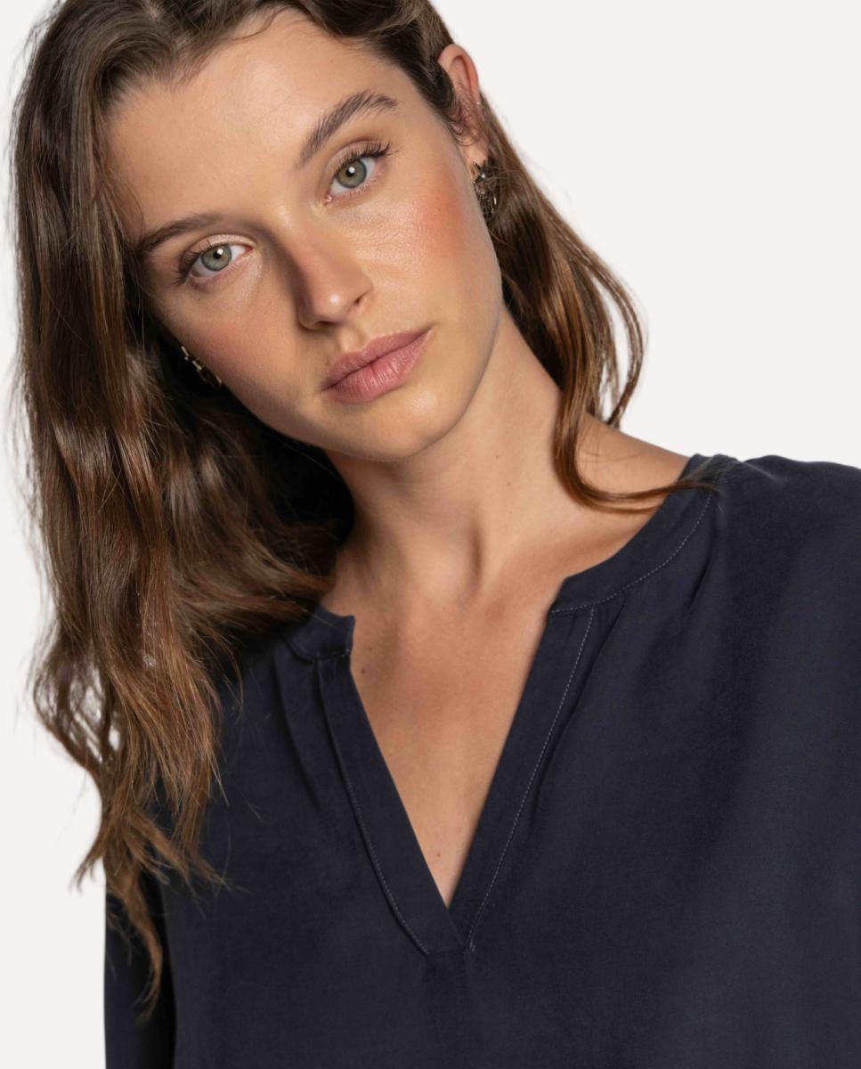 Capa de Cupro com Laços Azul-marinho-4