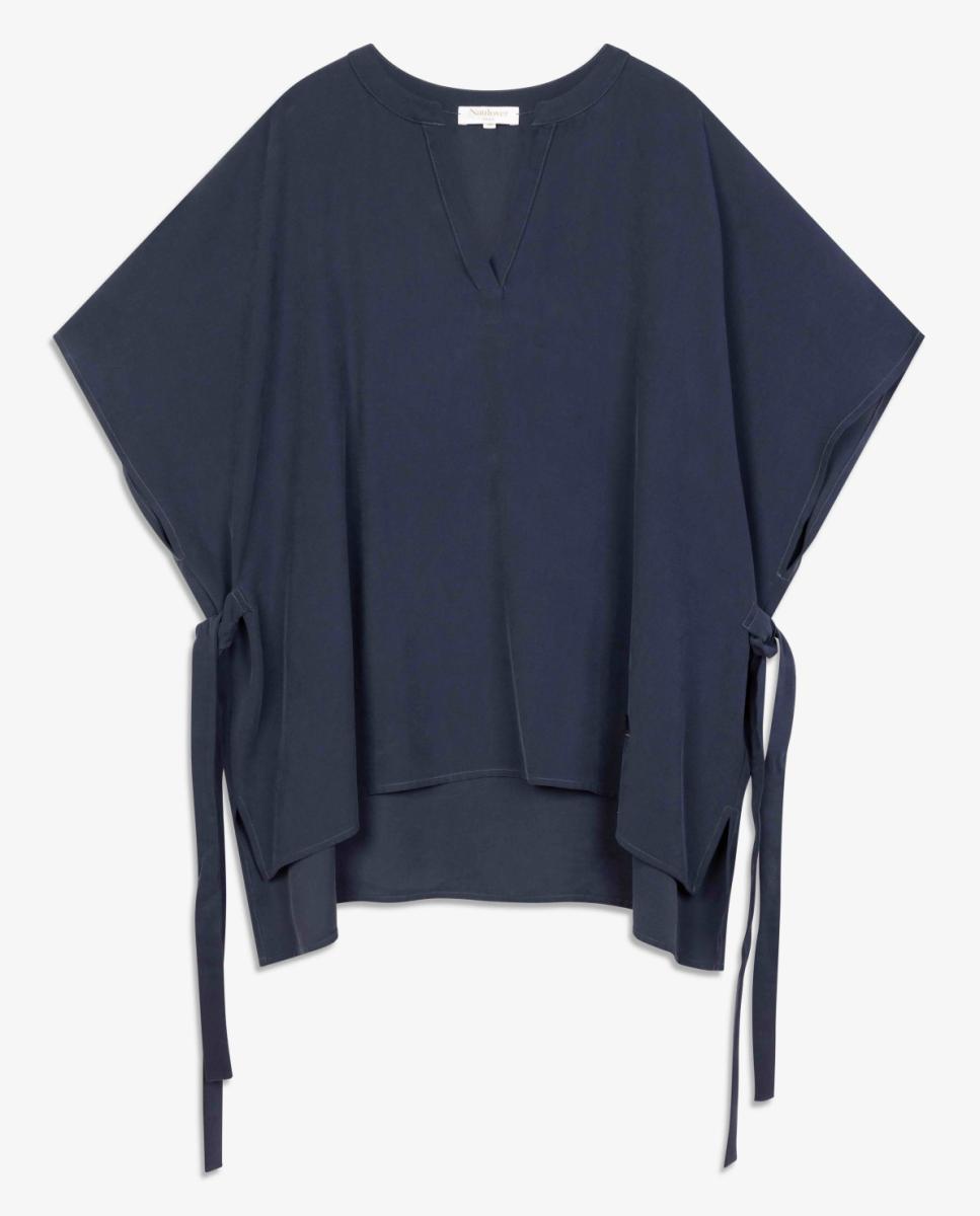 Capa de Cupro com Laços Azul-marinho-6