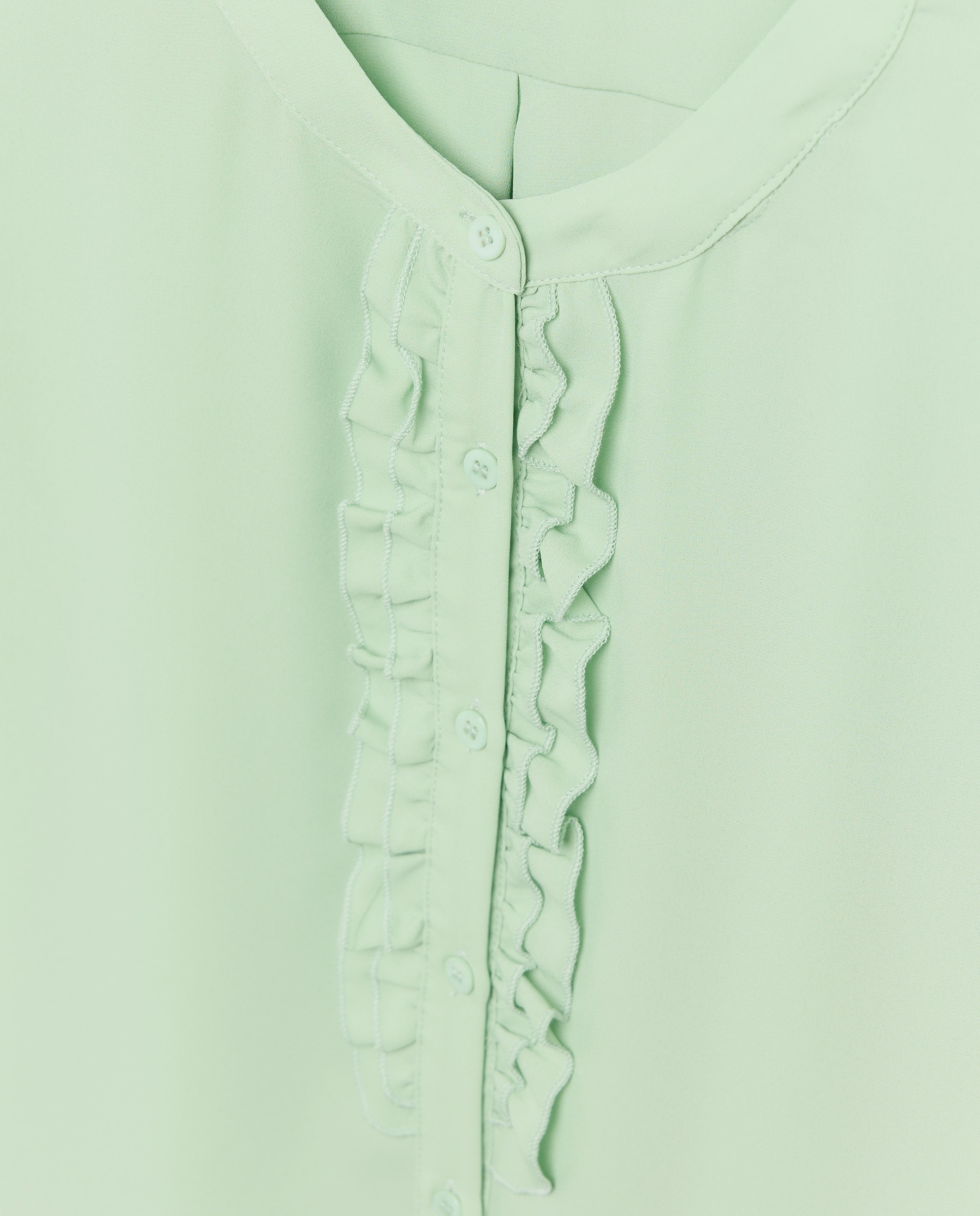 Blusa lisa de mulher com manga curta Verde-5