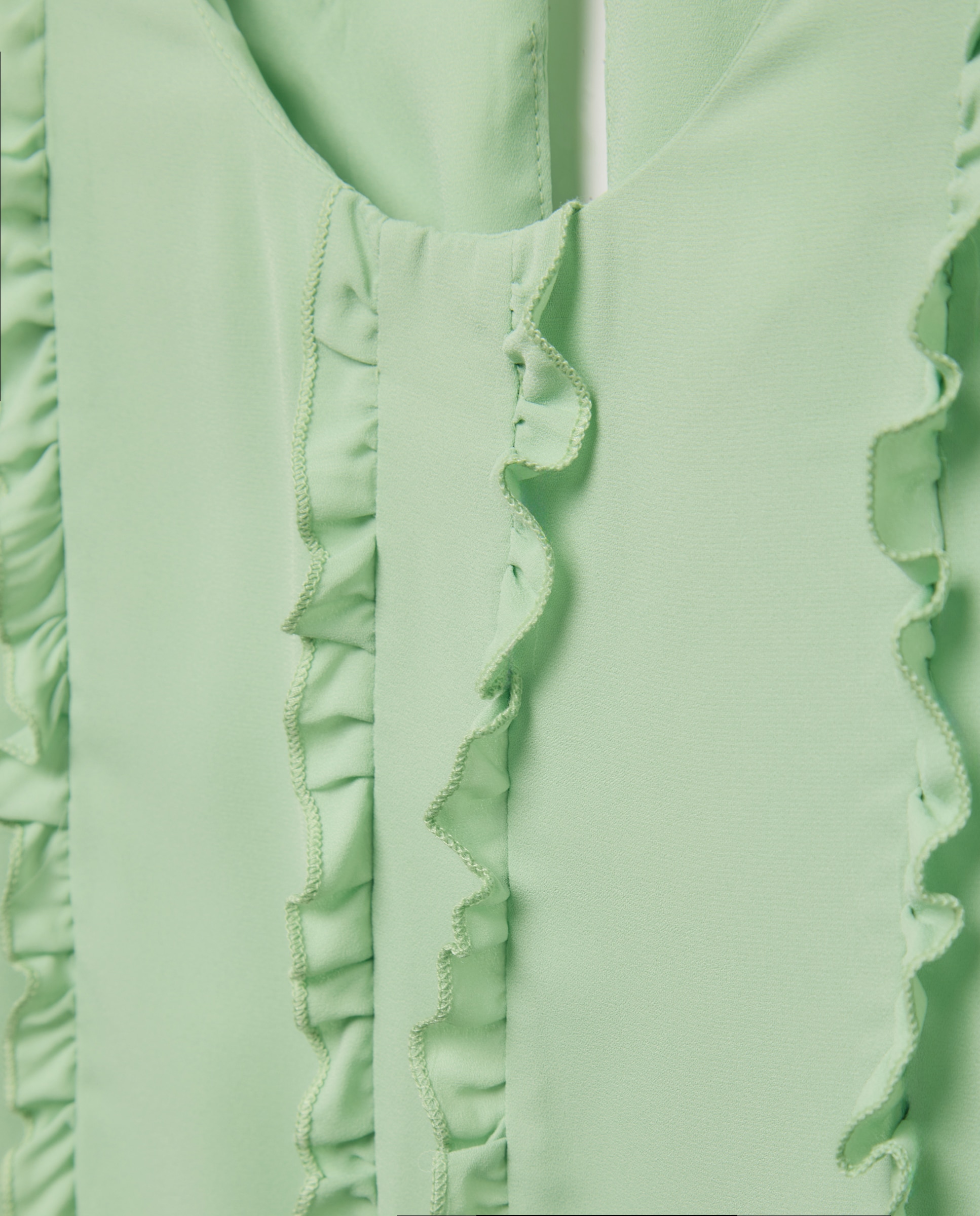 Blusa lisa de mulher com manga curta Verde-5