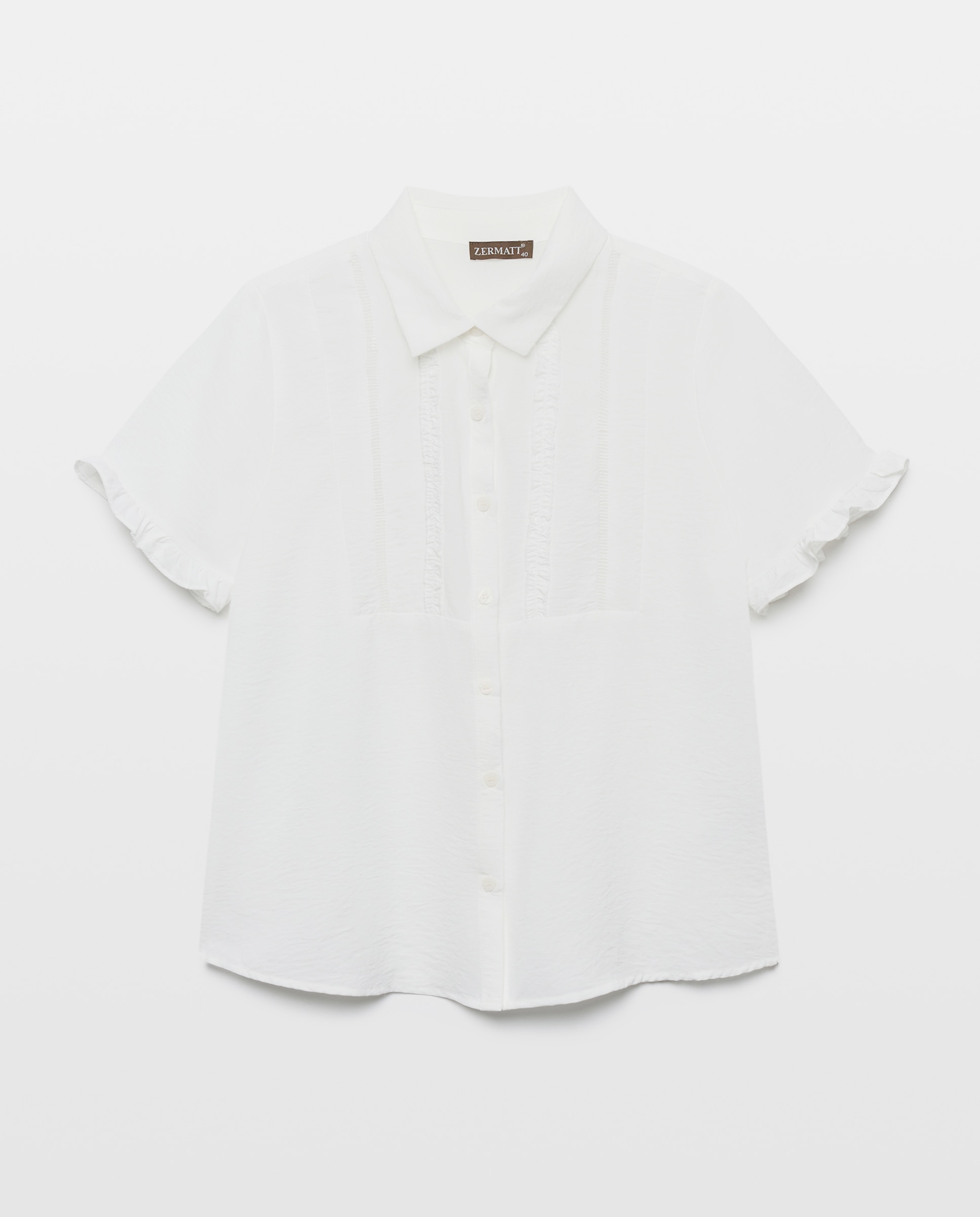 Camisa lisa de mulher com manga curta Natural-4