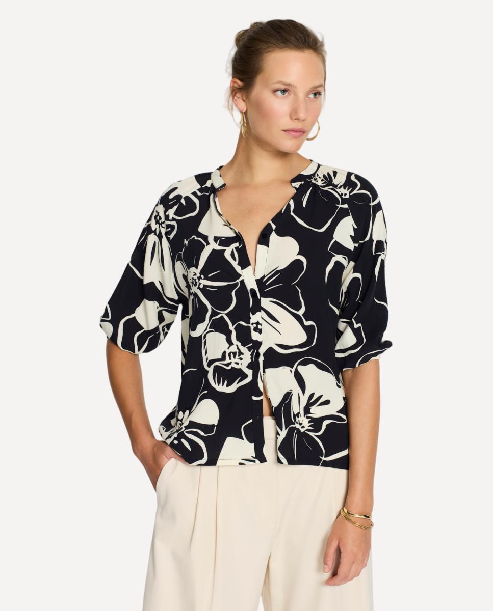 Camisa estampada Preto-1