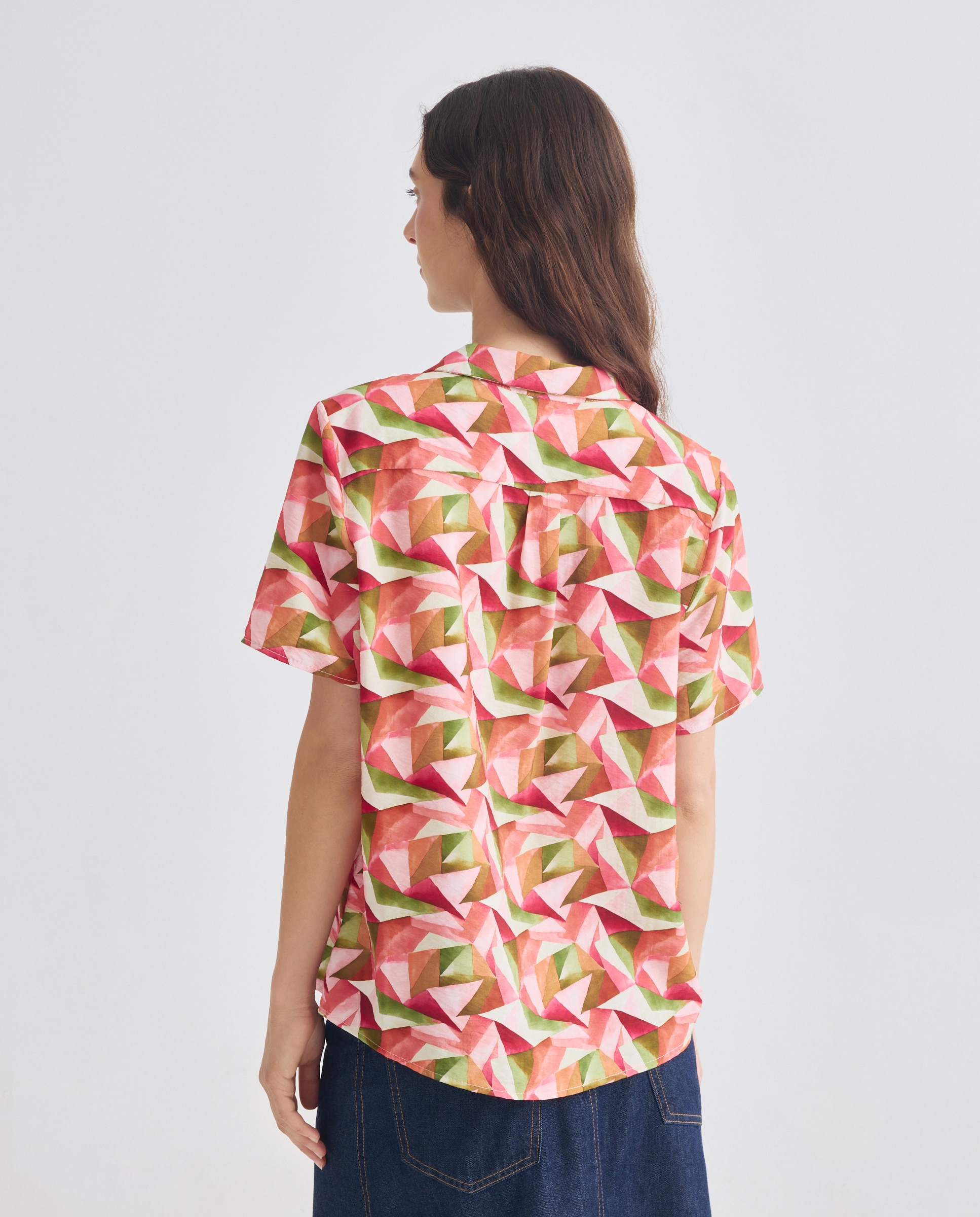 Camisa Estampada com Manga Curta Multicolor-3