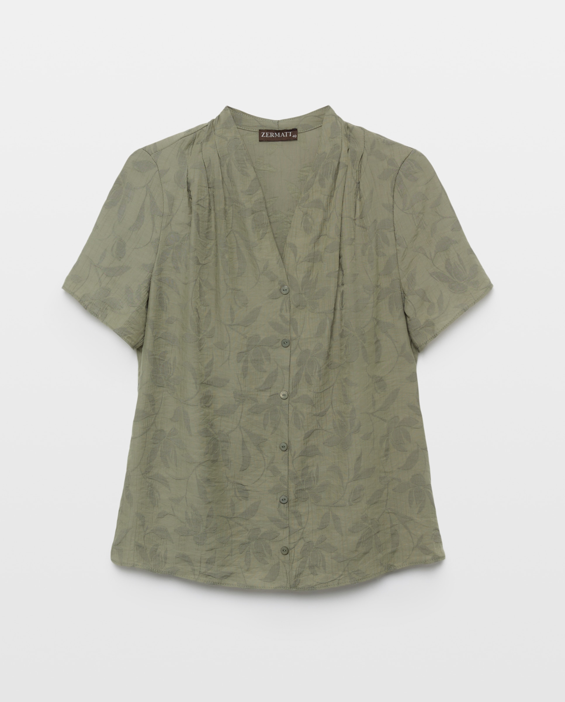 Blusa Lisa com Manga Curta Verde-4