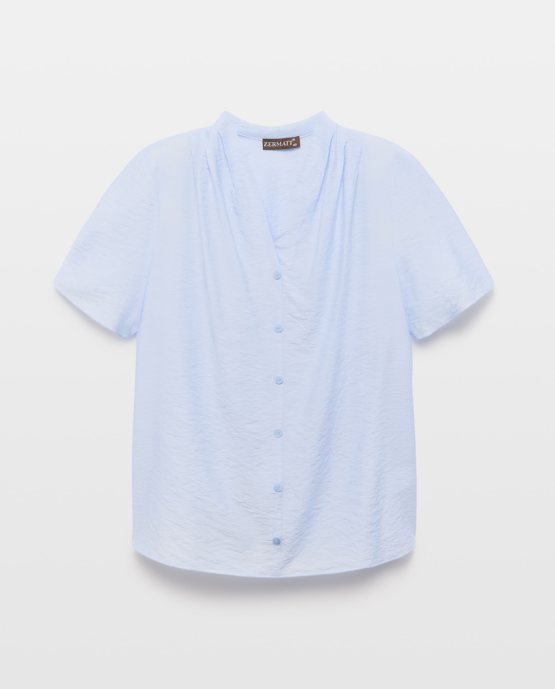 Blusa às Riscas Finas com Decote em Bico e Manga Curta Azul-4