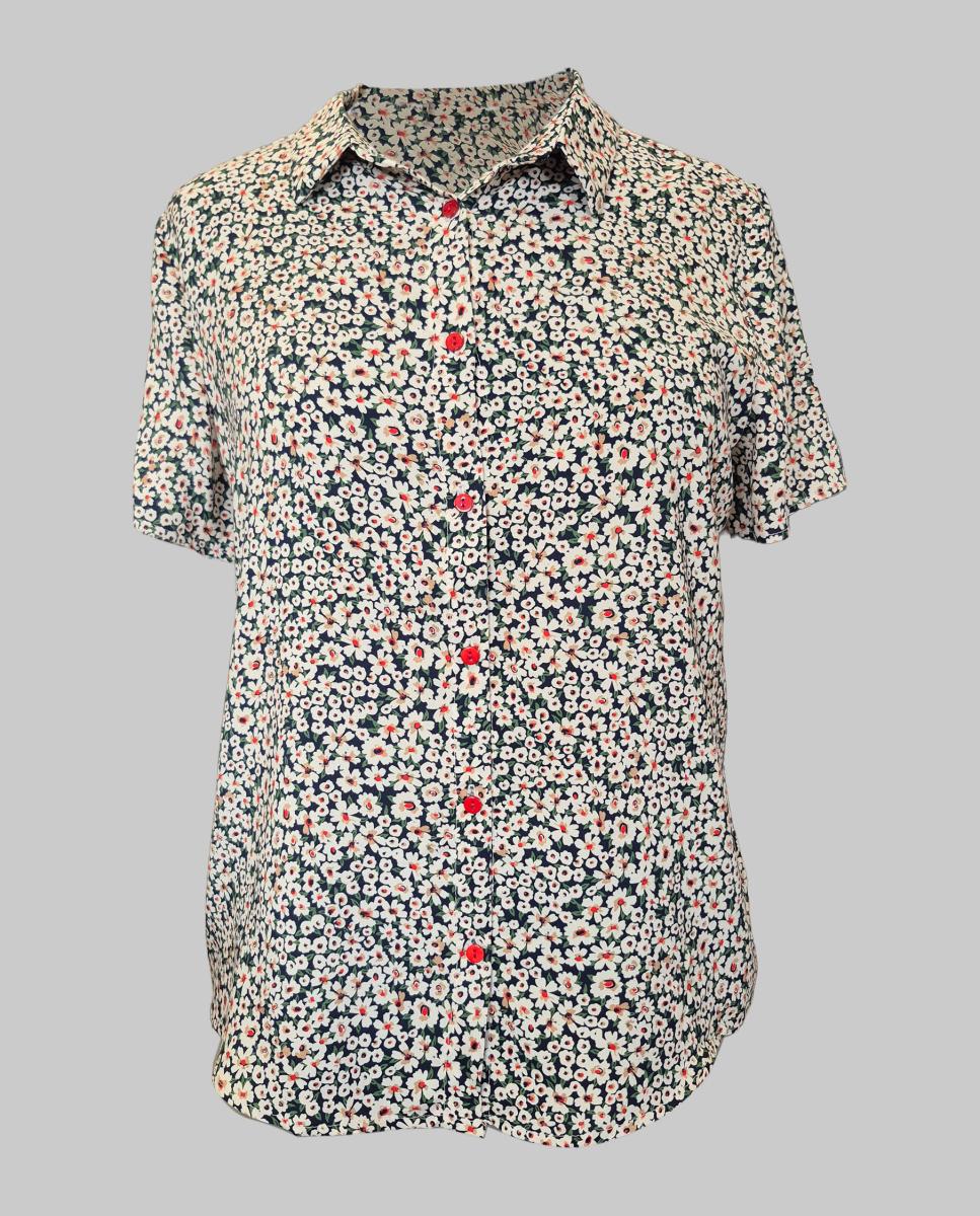 Camisa estampada com manga curta Multicolor-4